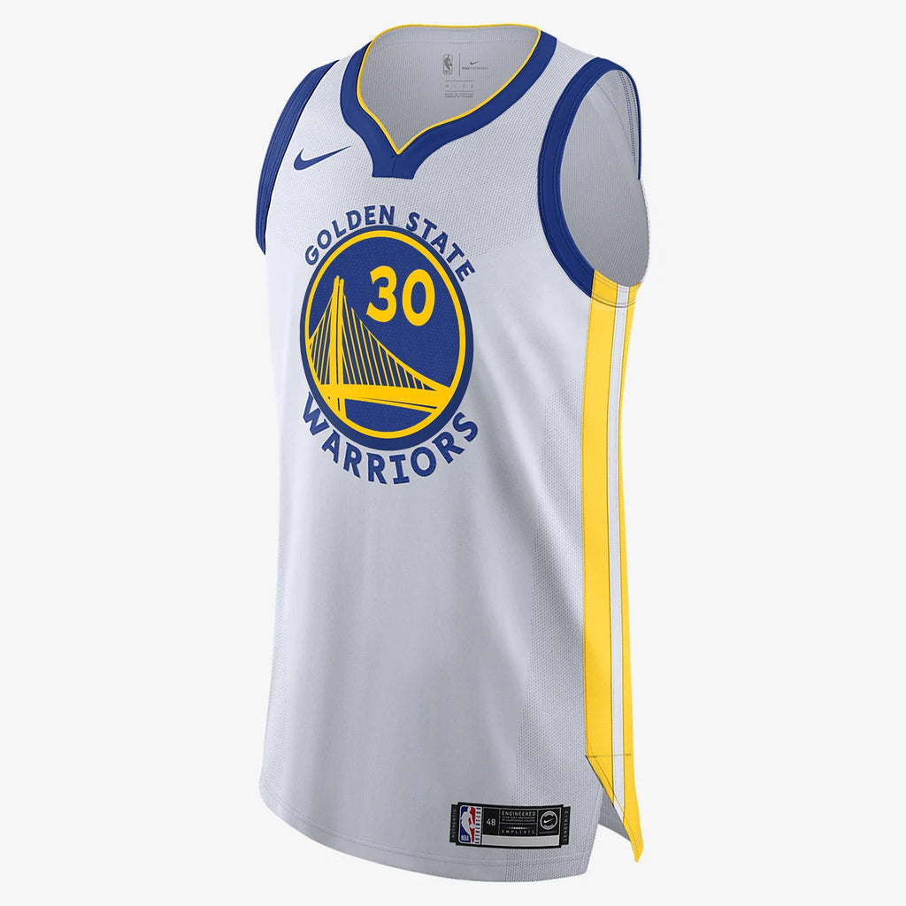 [AT4705-100] Mens Nike NBA GS Warriors Stephen Curry White Authentic Jersey