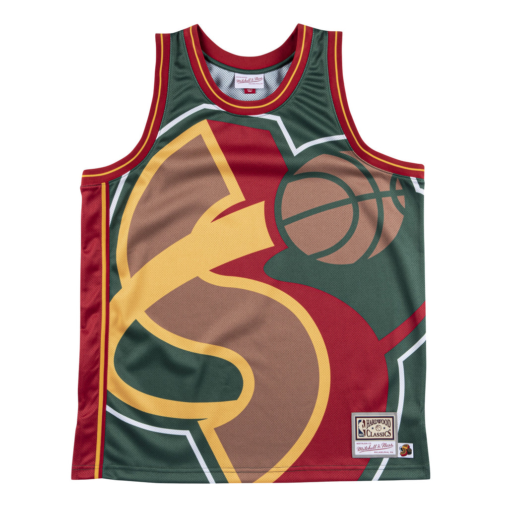 Mens Mitchell & Ness NBA Big Face Jersey Seattle Supersonics