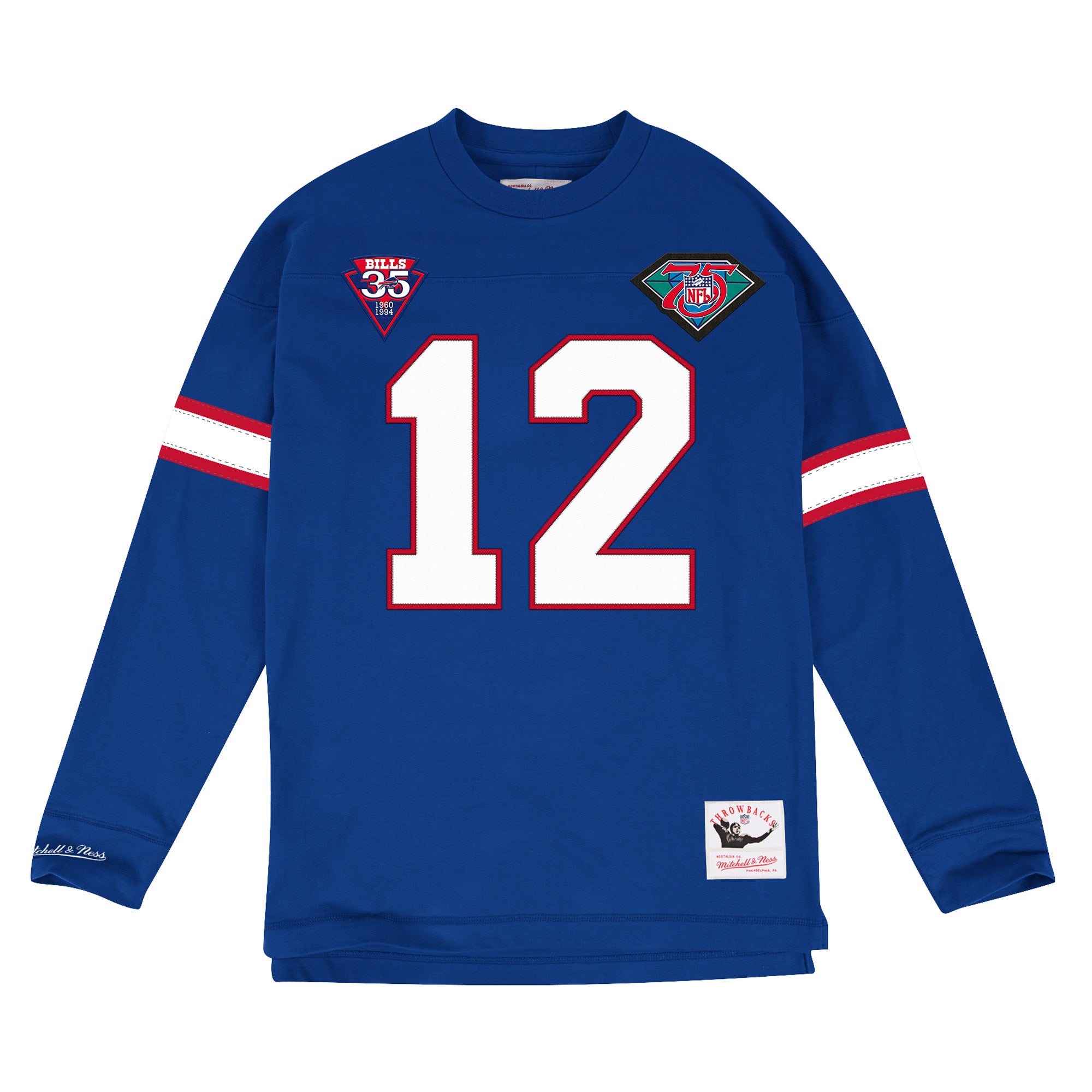 Mens Mitchell & Ness NFL Name & Number Longsleeve Buffalo Bills