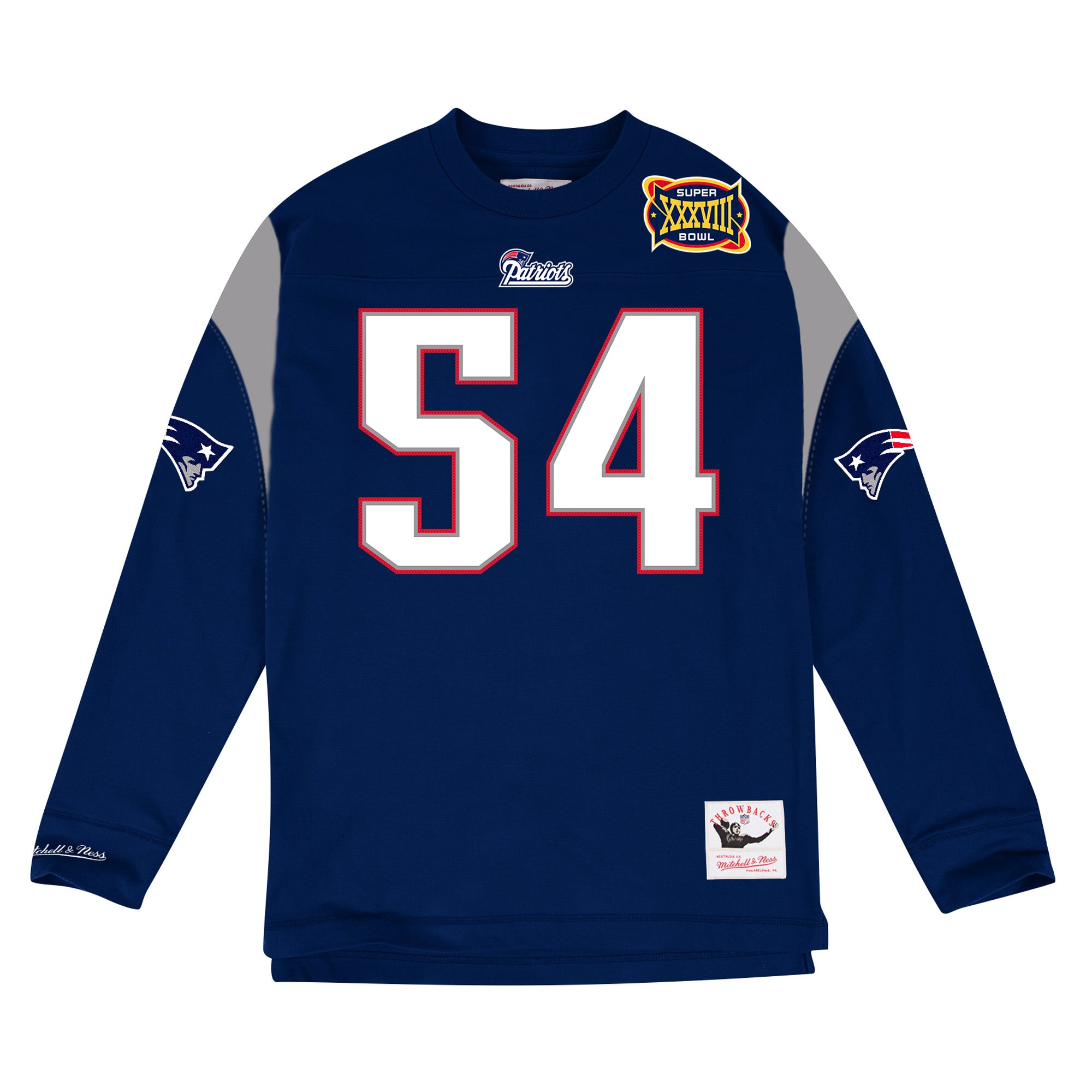 Mens Mitchell & Ness NFL Name & Number Longsleeve New England Patriots