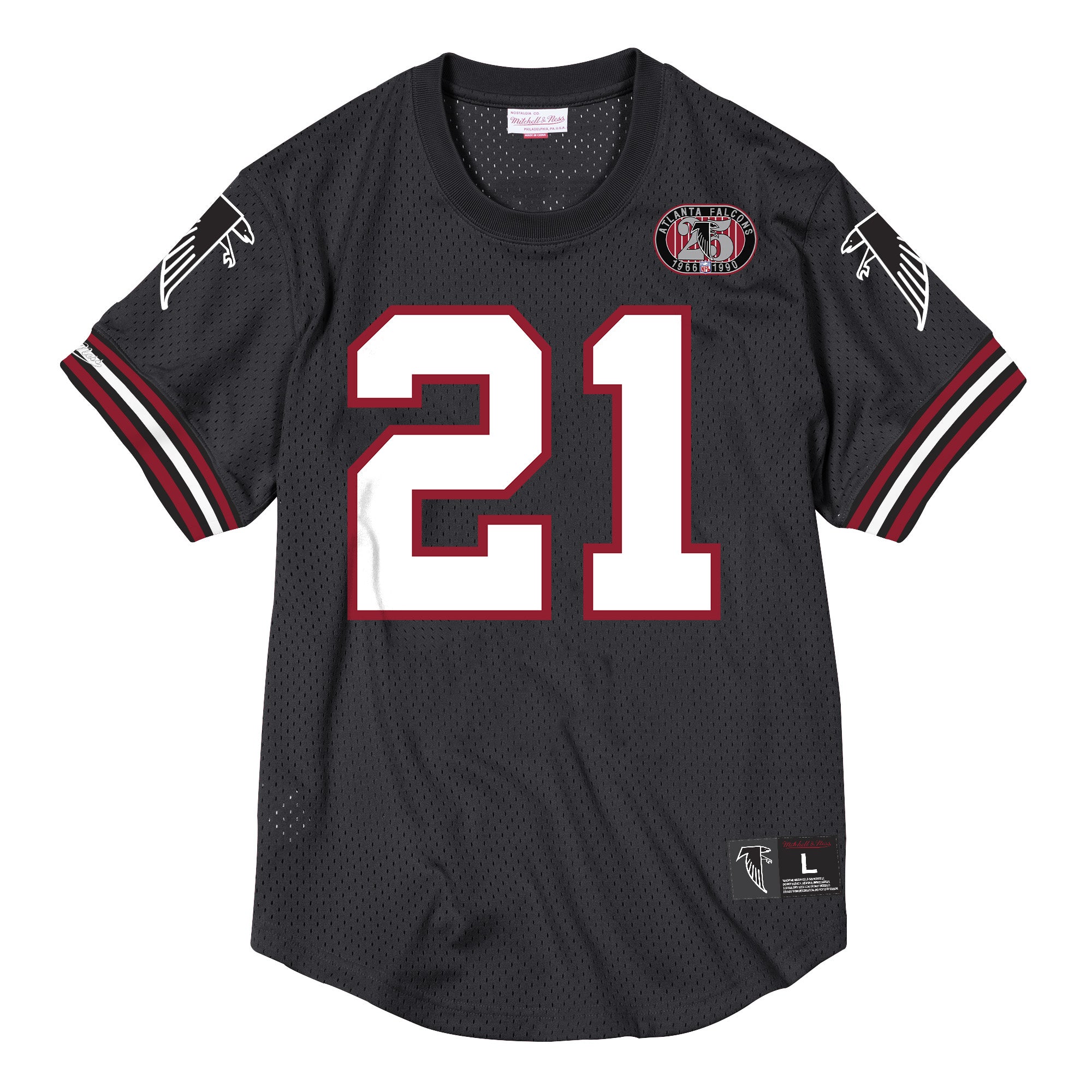 Mens Mitchell & Ness NFL Name & Number Mesh Crew Neck Atlanta Falcons