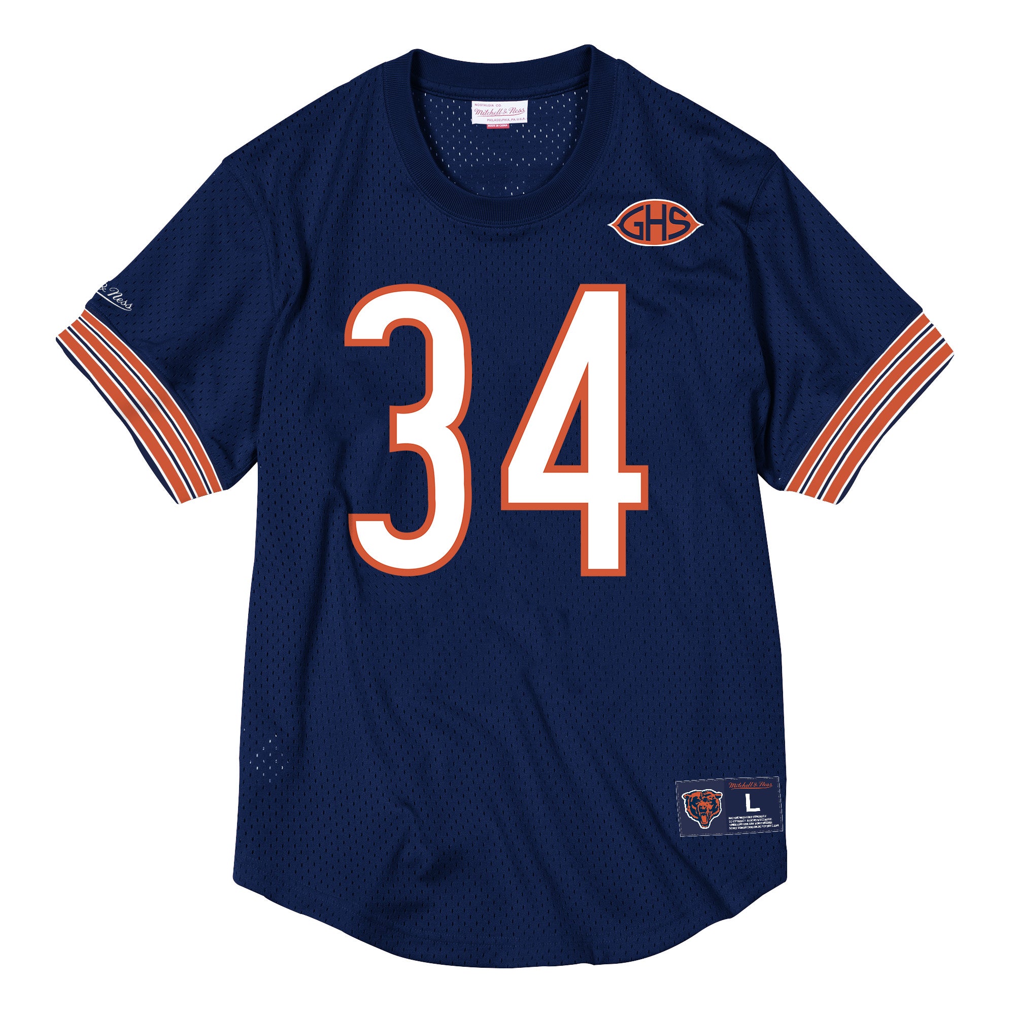 Mens Mitchell & Ness NFL Name & Number Mesh Crew Neck Chicago Bears