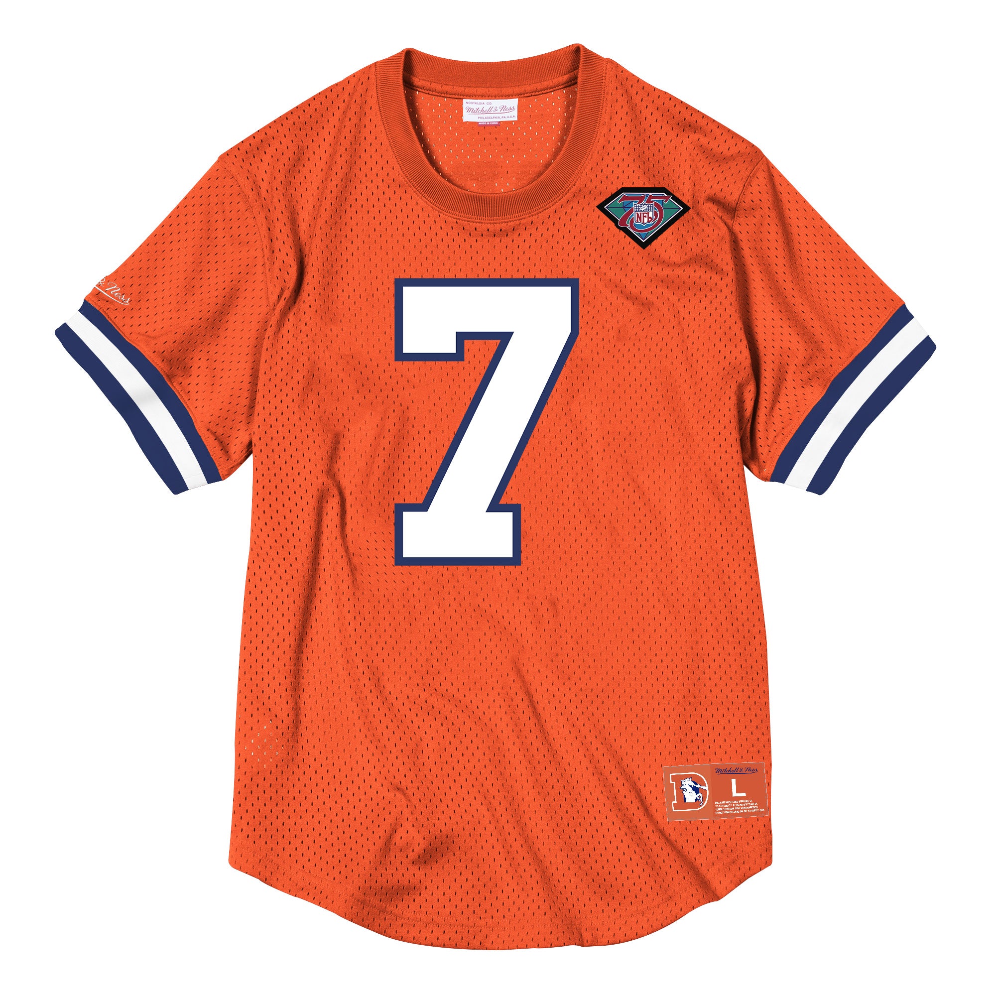 Mens Mitchell & Ness NFL Name & Number Mesh Crew Neck Denver Broncos
