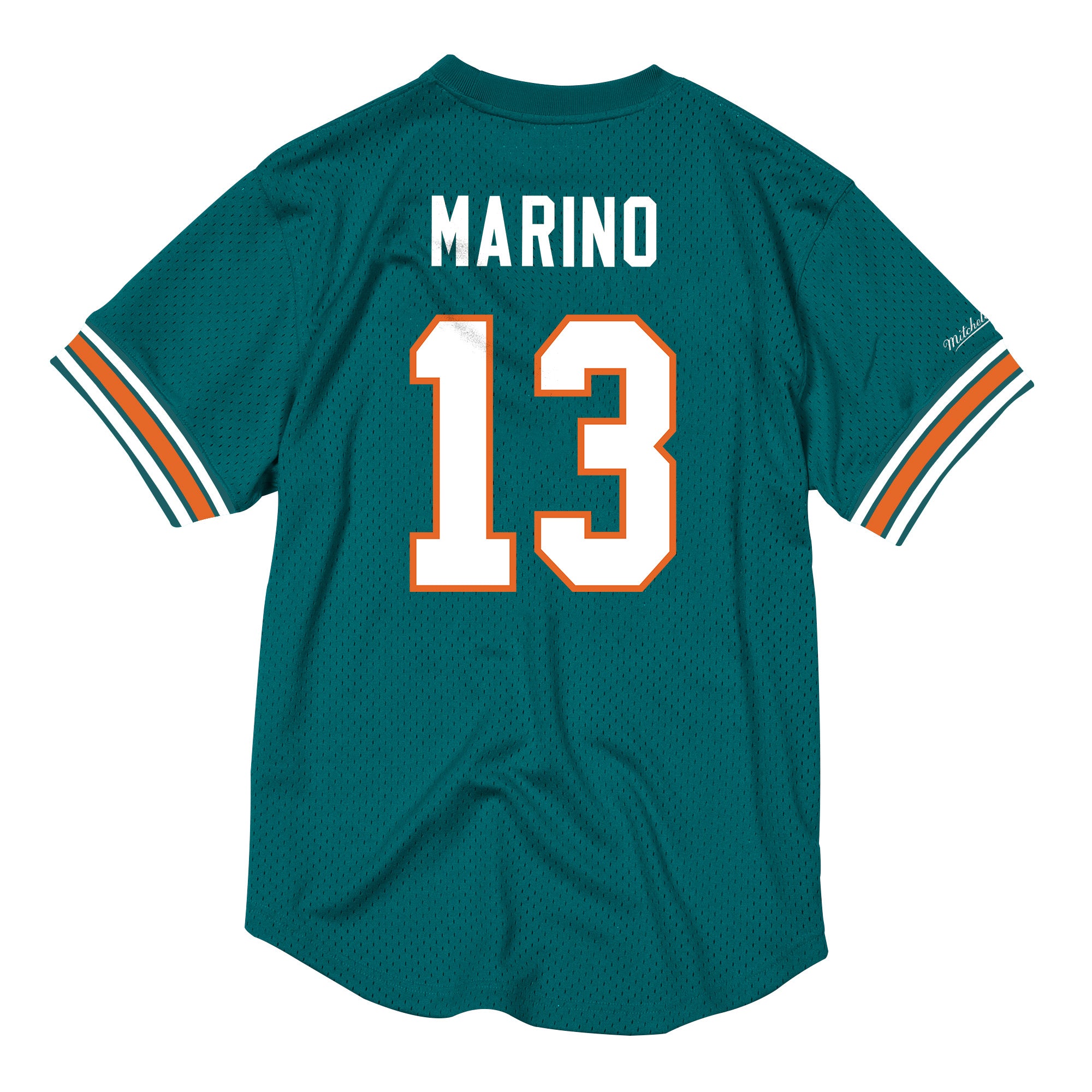 Mens Mitchell & Ness NFL Name & Number Mesh Crew Neck Miami Dolphins
