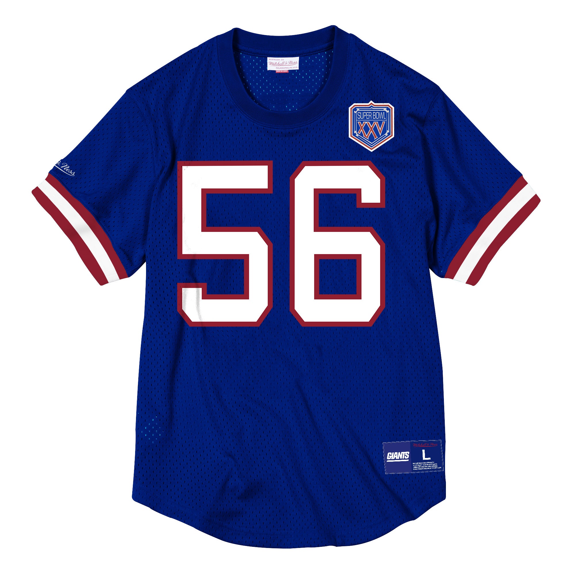 Mens Mitchell & Ness NFL Name & Number Mesh Crew Neck New York Giants