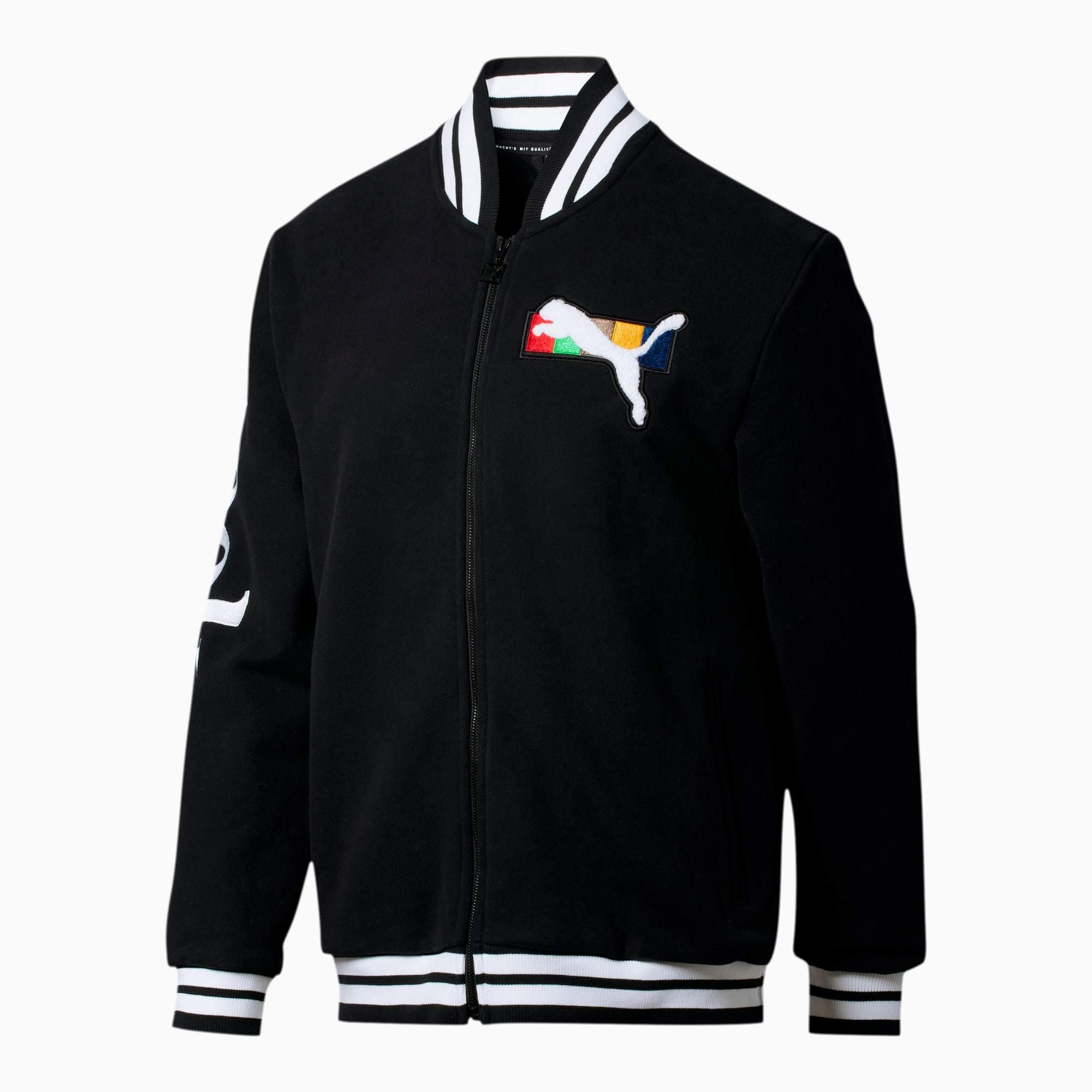 [596565-01] Mens Puma Fashion Geek Varsity Jacket - sneakAR