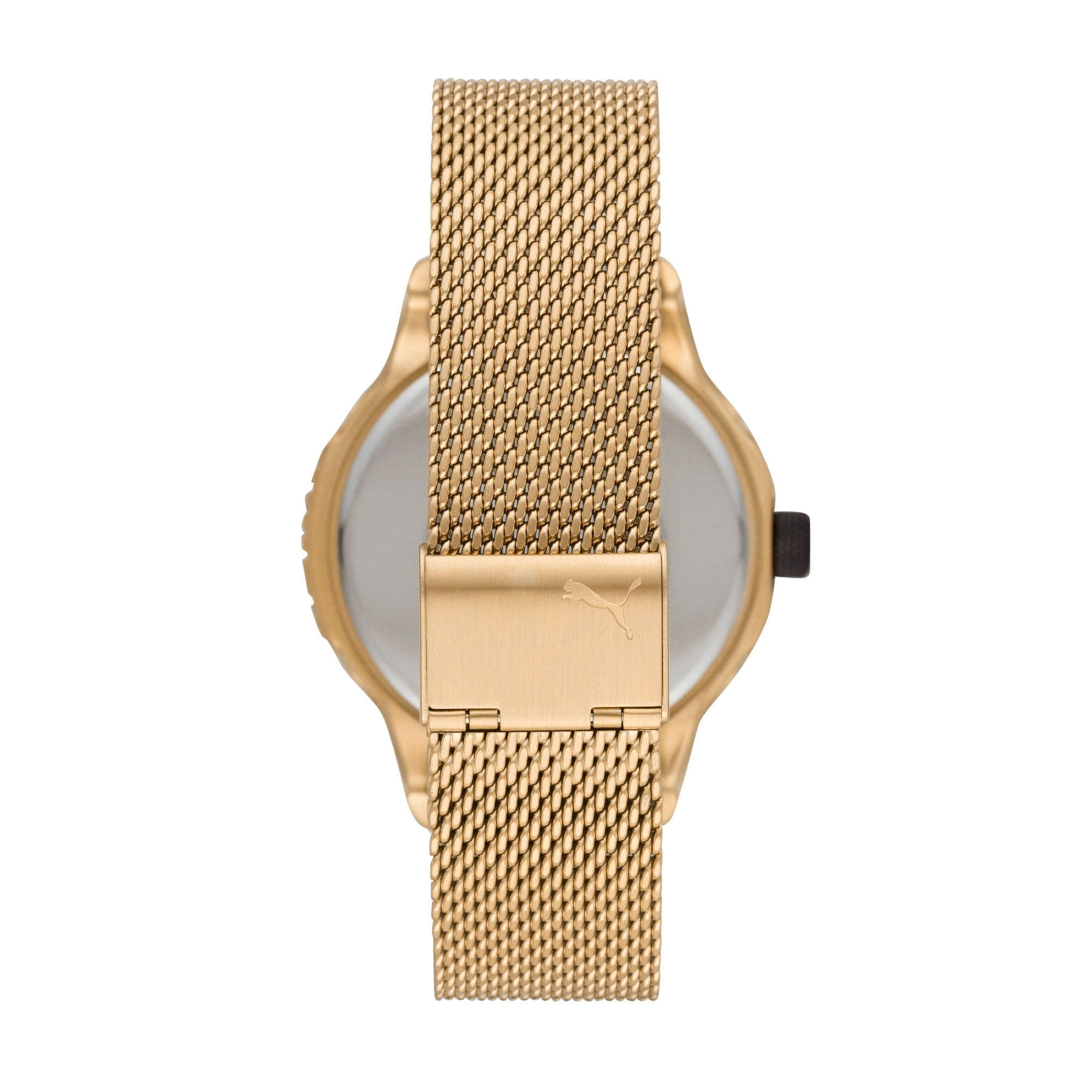 [928605-01] Mens Puma Reset P5006 Gold Stainless-Steel Quartz Watch