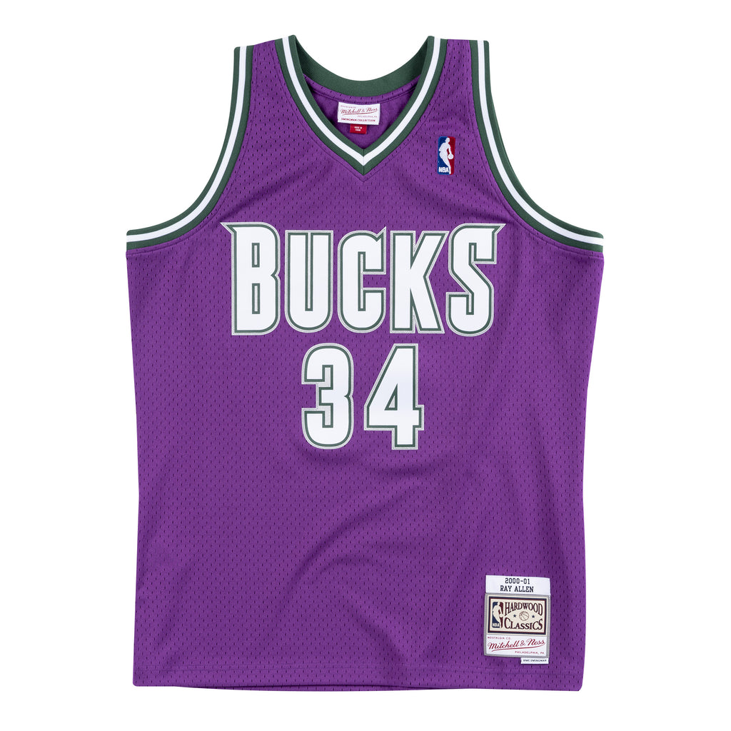 Mens Mitchell & Ness NBA Swingman Road Jersey Milwaukee Bucks 2000 Ray Allen