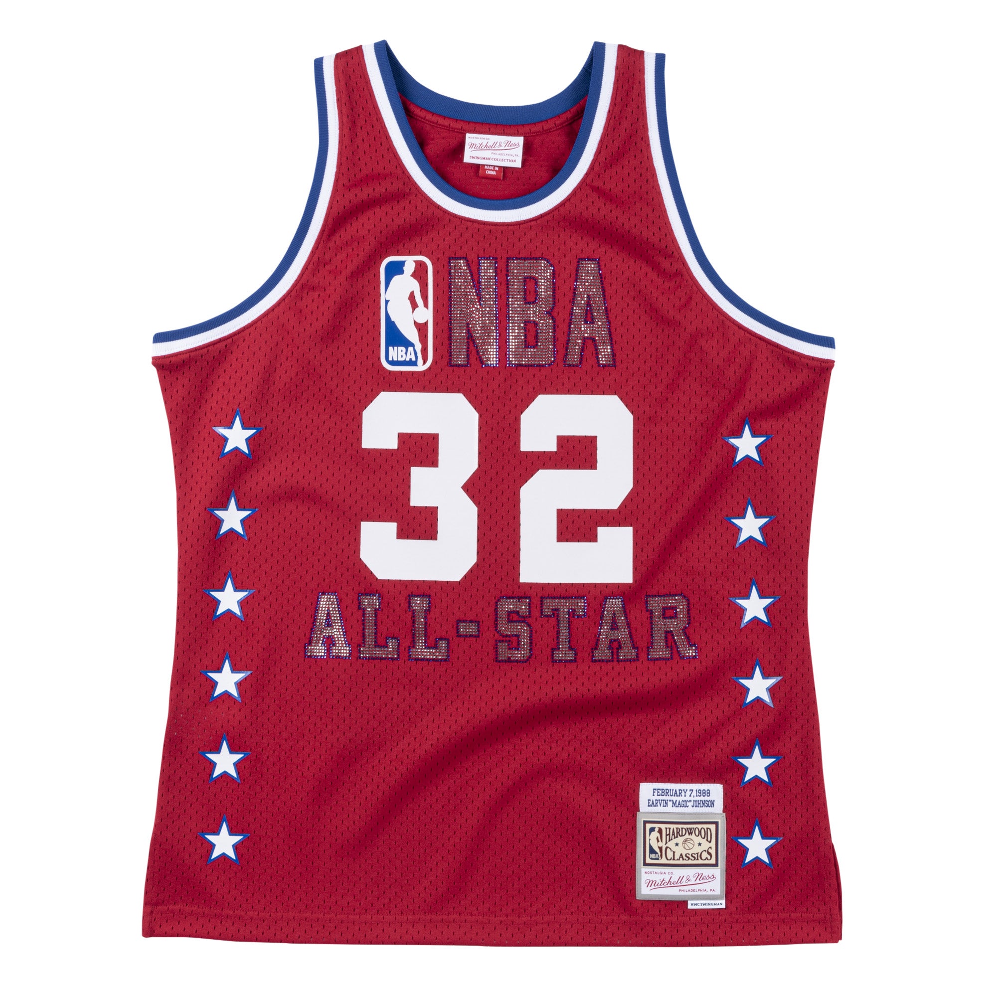 Mens Mitchell & Ness NBA Rhinestone Swingman Jersey All Star 1988 Magic Johnson