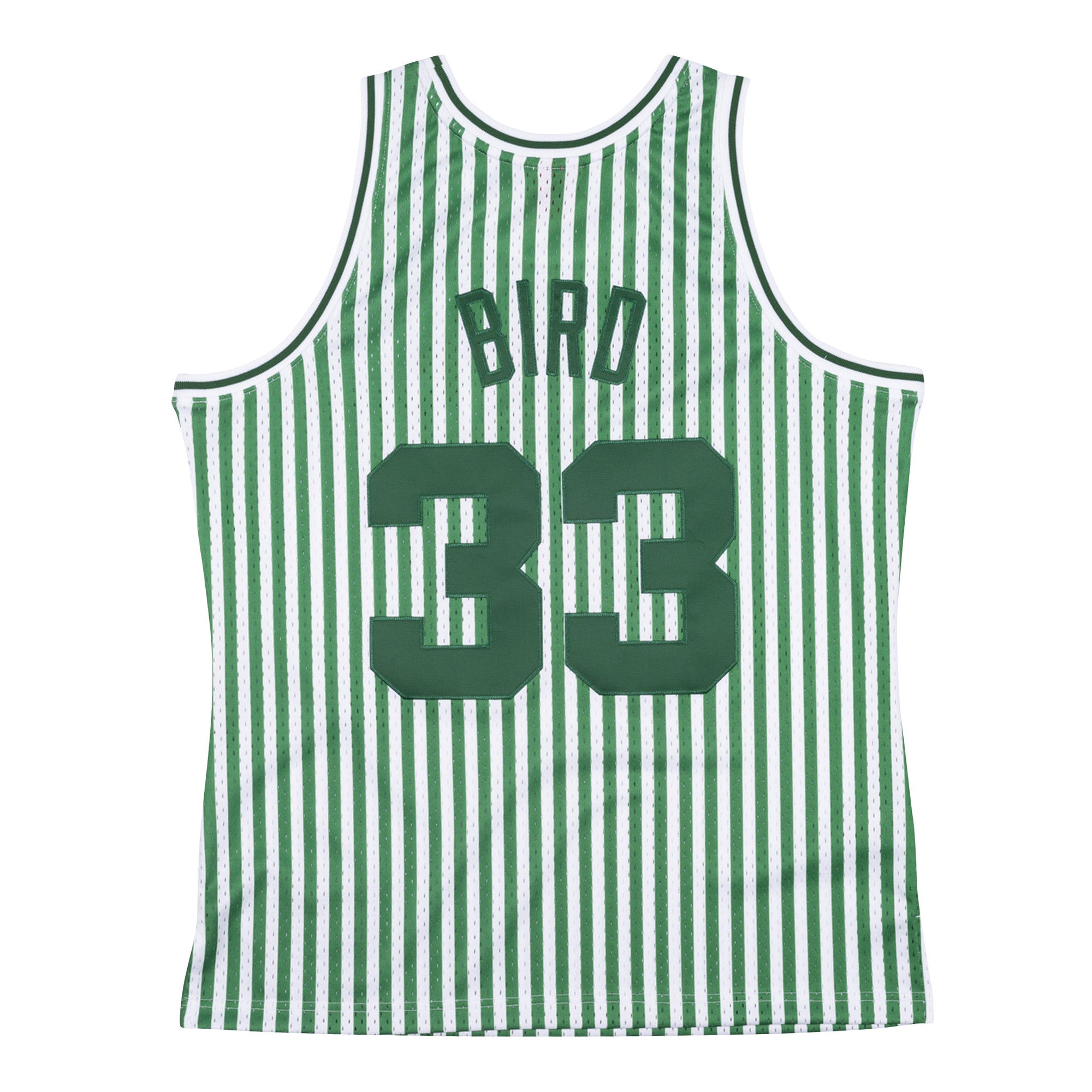 Mens Mitchell & Ness NBA Striped Swingman Jersey Boston Celtics 1985 Larry Bird