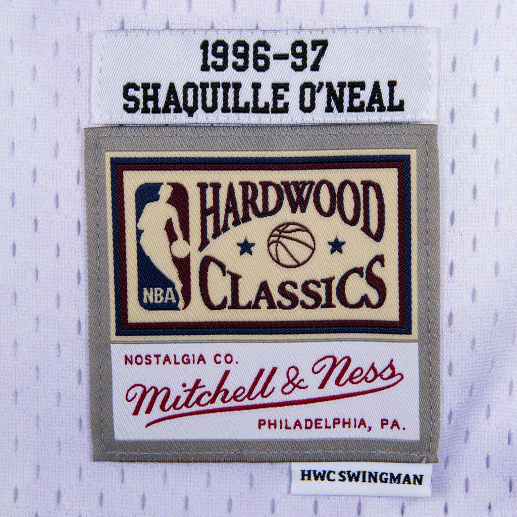 Mens Mitchell & Ness NBA Cloudy Skies Swingman Jersey LA Lakers 1996 Shaq