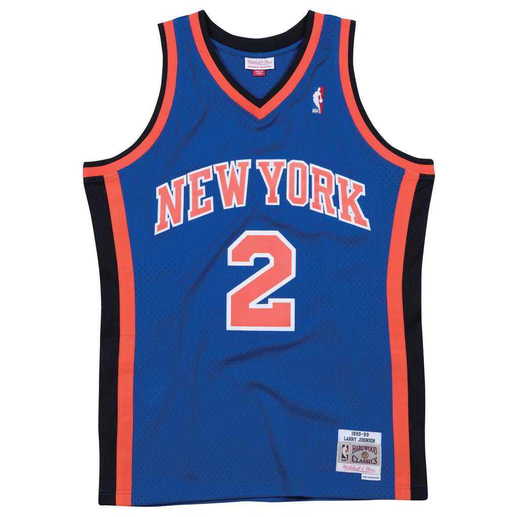 Mens Mitchell & Ness NBA Swingman Road Jersey Knicks 98 Larry Johnson