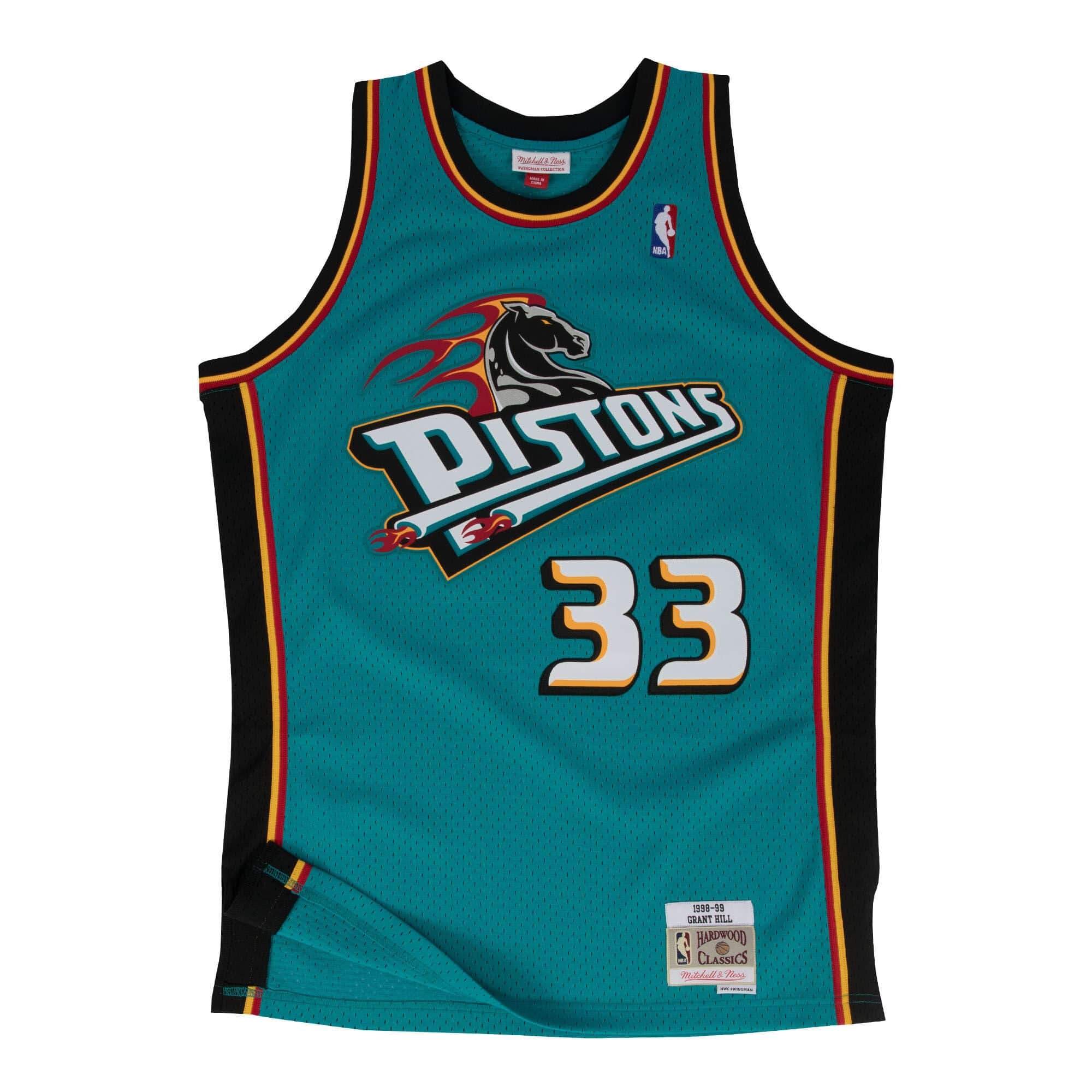 [SMJYGS18164-DPITEAL98GHI] Mens Mitchell & Ness NBA Swingman Road Jersey Pistons 88 Grant Hill