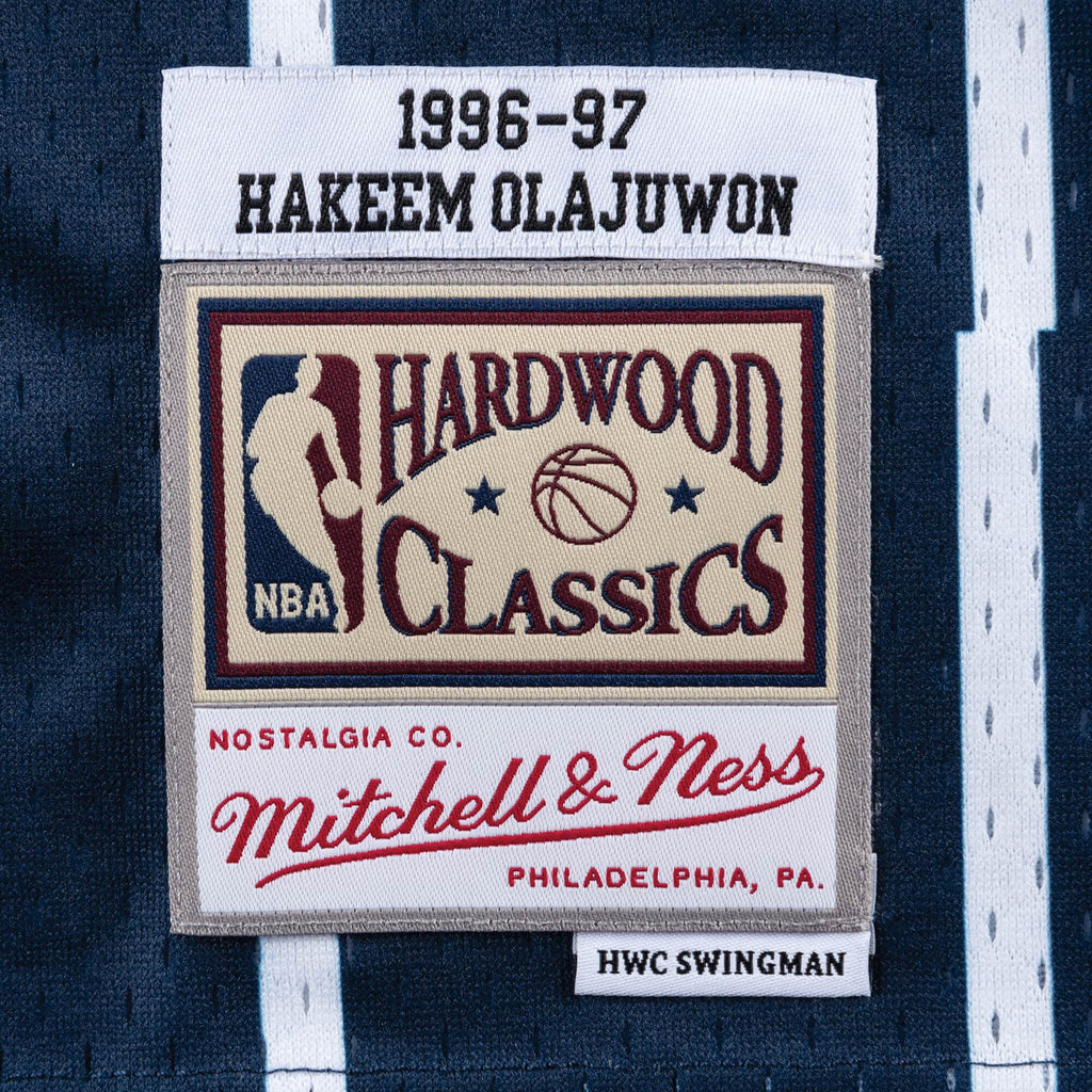 Mens Mitchell & Ness NBA Swingman Road Jersey Rockets 96 Hakeem Olajuwon