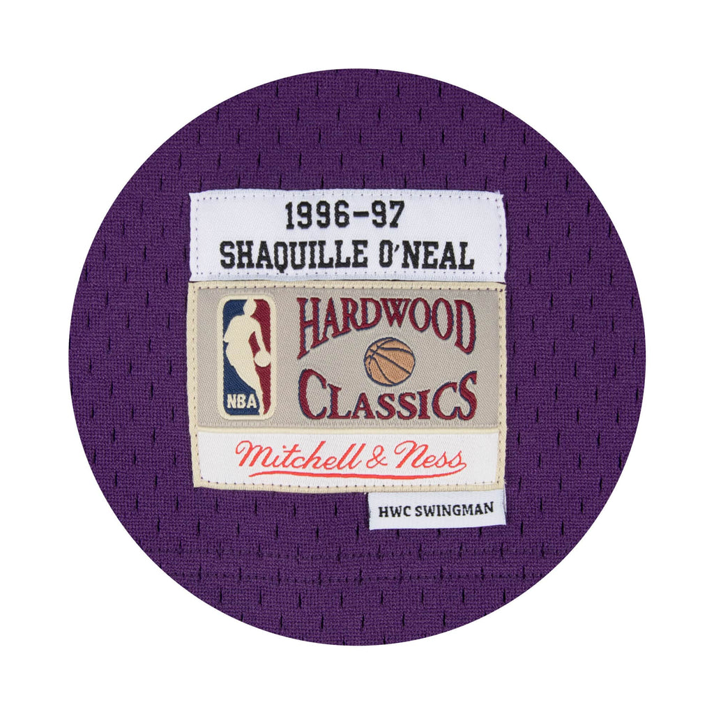 Mens Mitchell & Ness NBA Swingman Road Jersey Lakers 96 Shaquille O'Neal