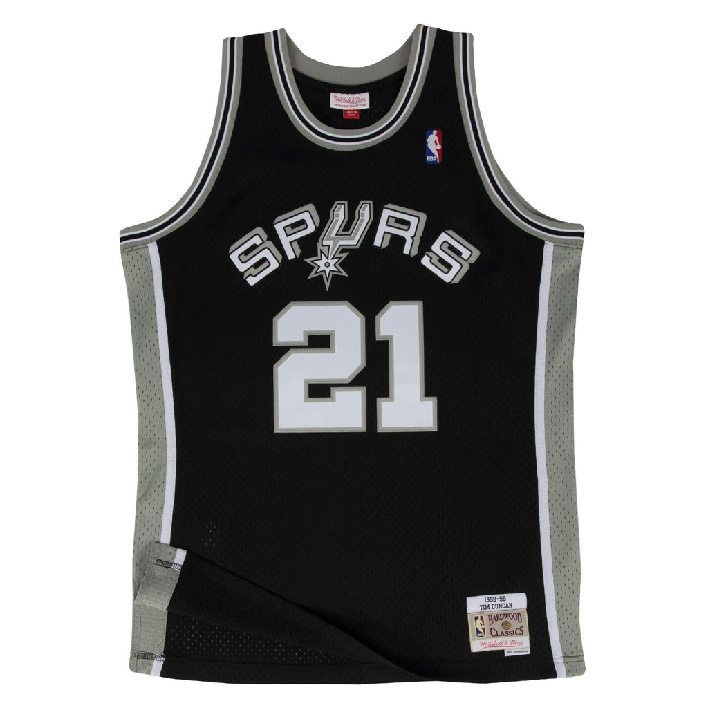 [SMJYGS18208-SASBLCK98TDU] Mens Mitchell & Ness NBA Swingman Road Jersey Spurs 98 Tim Duncan