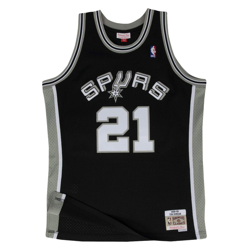 [SMJYGS18208-SASBLCK98TDU] Mens Mitchell & Ness NBA Swingman Road Jersey Spurs 98 Tim Duncan