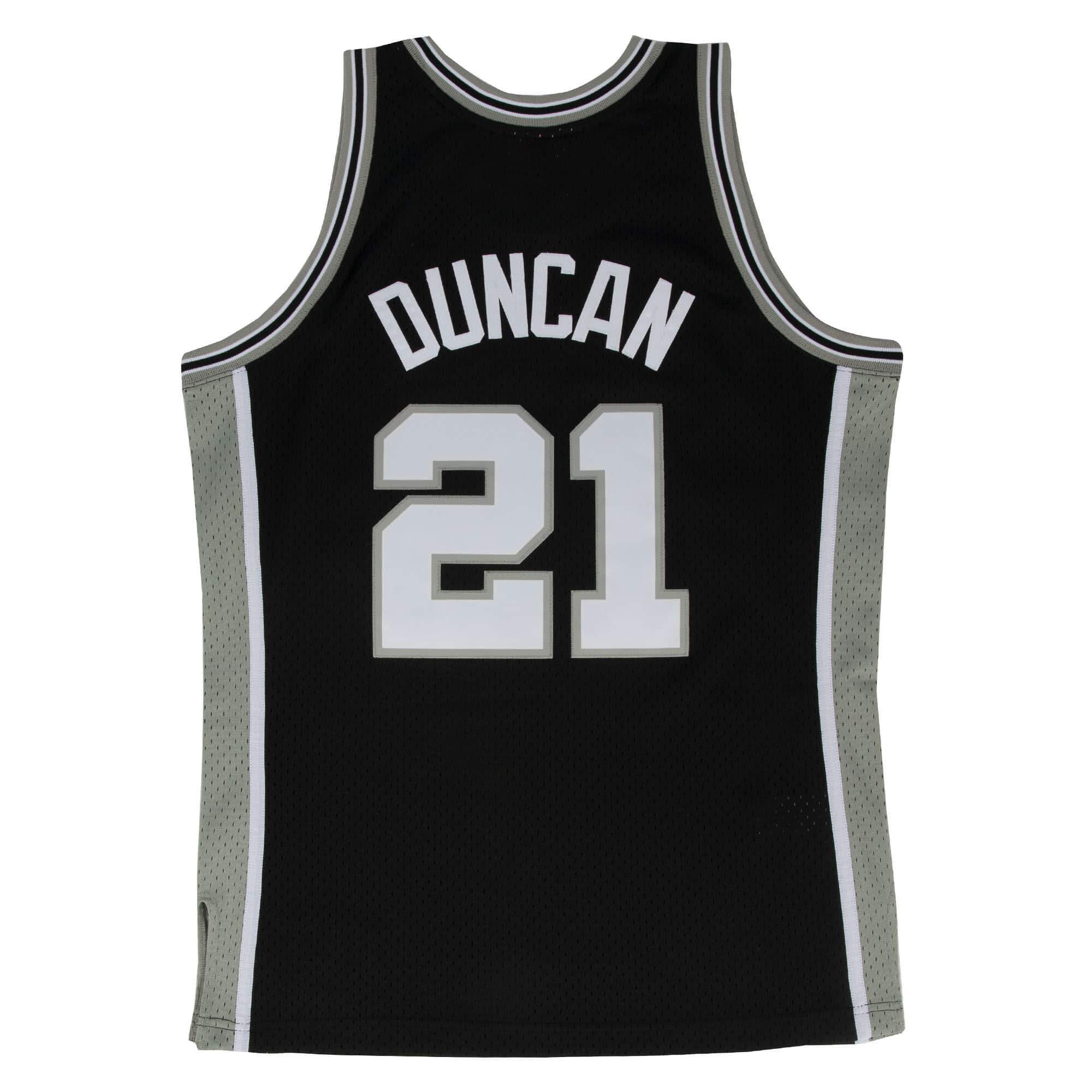 [SMJYGS18208-SASBLCK98TDU] Mens Mitchell & Ness NBA Swingman Road Jersey Spurs 98 Tim Duncan