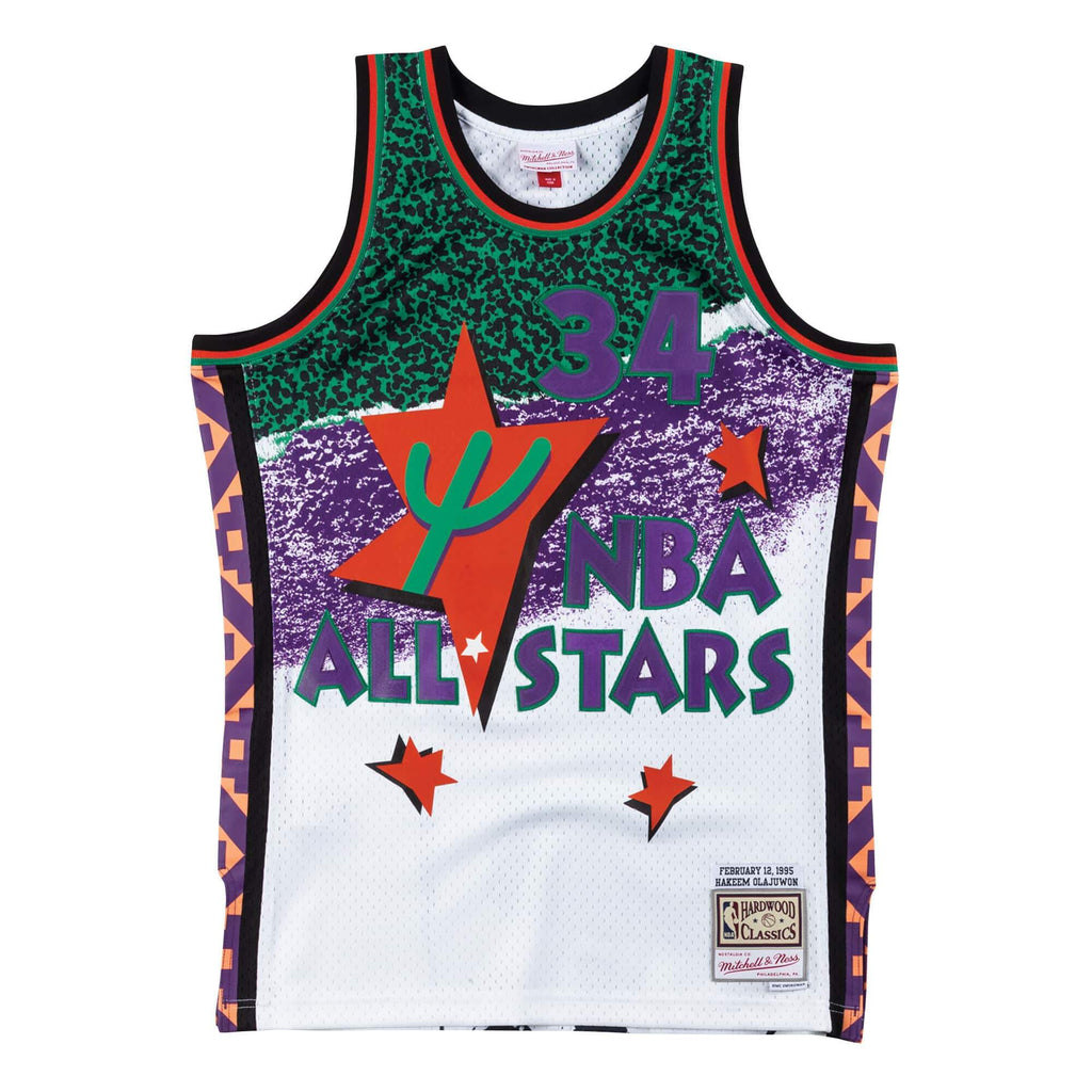 [SMJYNG18434-ASWWHIT95HOL] Mens Mitchell & Ness NBA Sublimated Swingman Jersey Allstar West 95 Olajuwon