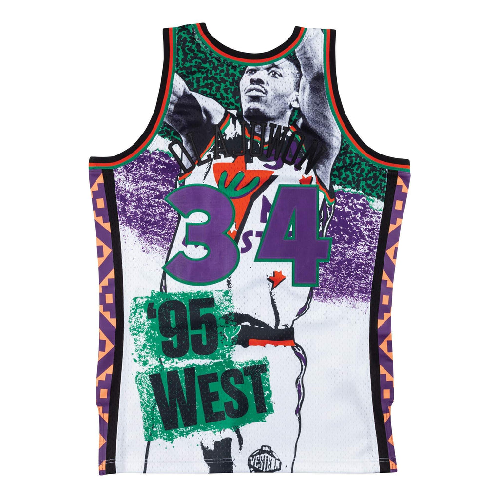 [SMJYNG18434-ASWWHIT95HOL] Mens Mitchell & Ness NBA Sublimated Swingman Jersey Allstar West 95 Olajuwon