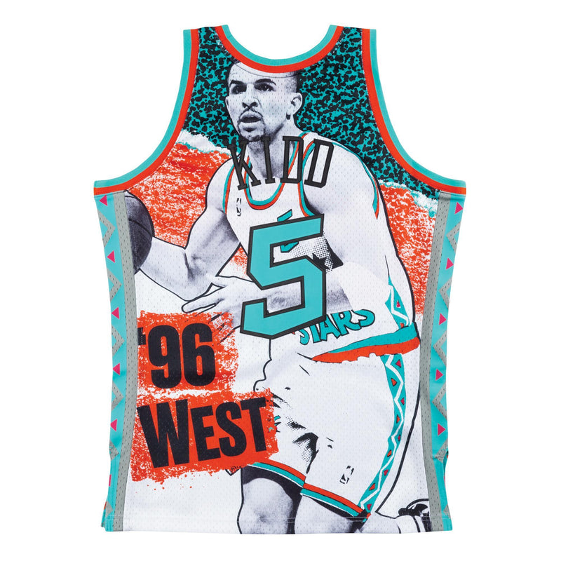 [SMJYNG18436-ASWWHIT96JKI] Mens Mitchell & Ness NBA Sublimated Swingman Jersey Allstar West 96 Kidd