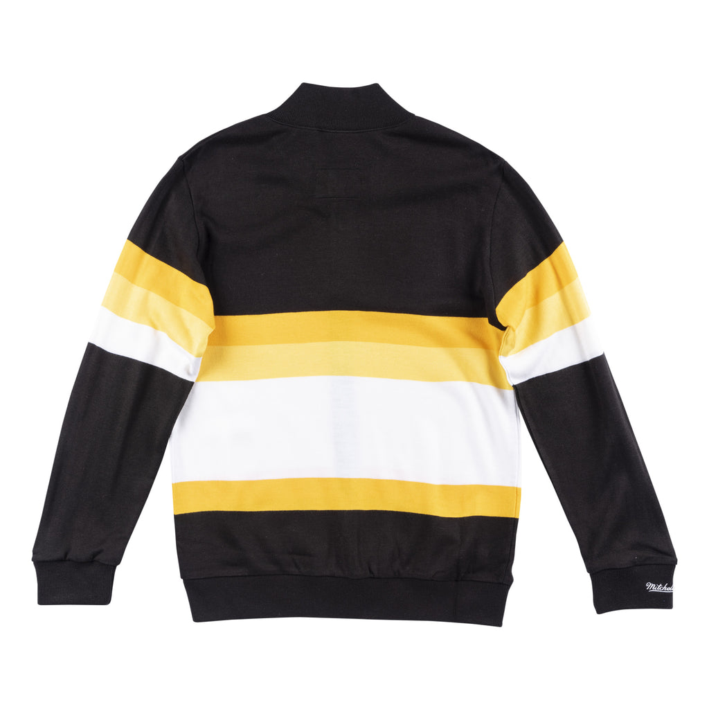 Mens Mitchell & Ness NFL Front Stripe Full Zip Sweater Pittsburgh Steelers