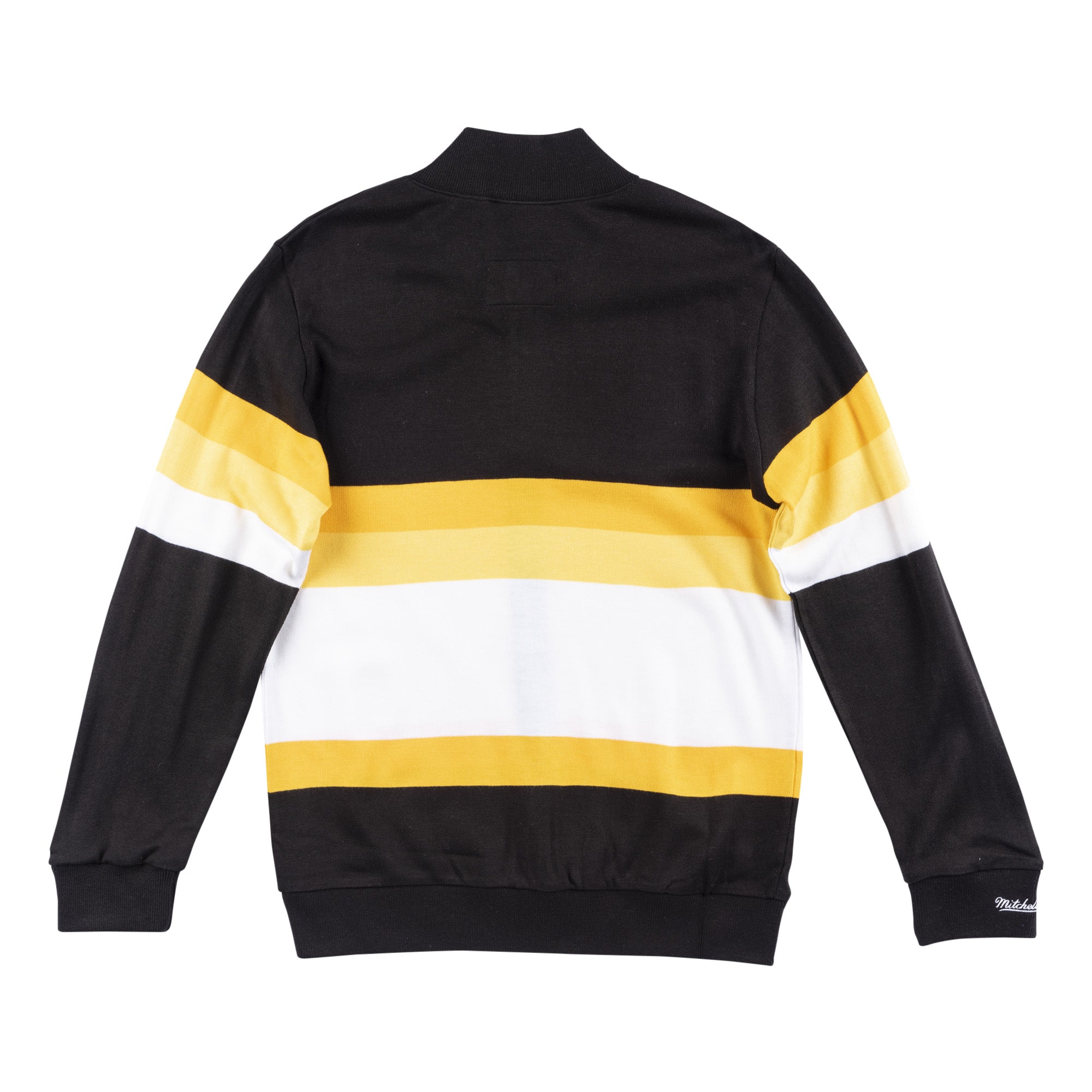 Mens Mitchell & Ness NFL Front Stripe Full Zip Sweater Pittsburgh Steelers