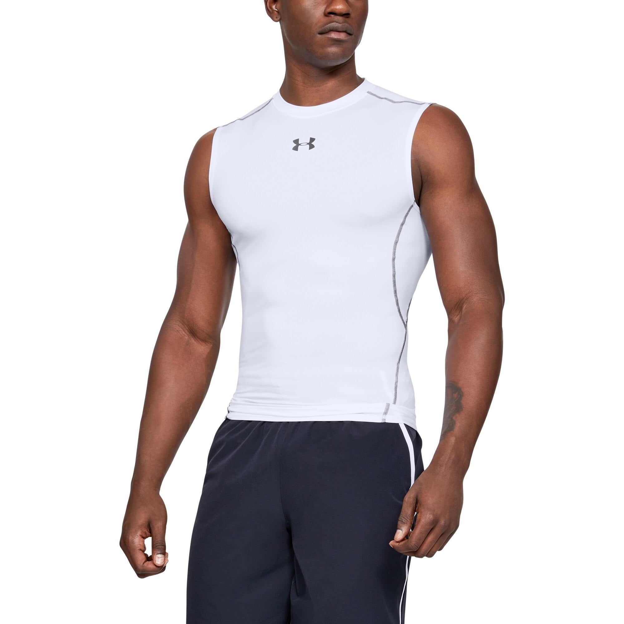 [1257469-100] Mens Under Armour HeatGear Armour Sleeveless Compression Shirt