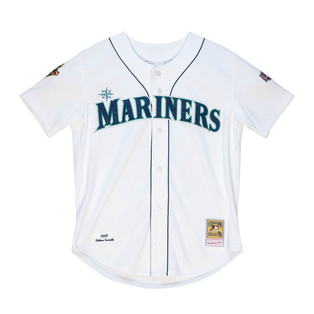 MITCHELL & NESS MLB WHITE JERSEY SEATTLE MARINERS 2001 ICHIRO SUZUKI