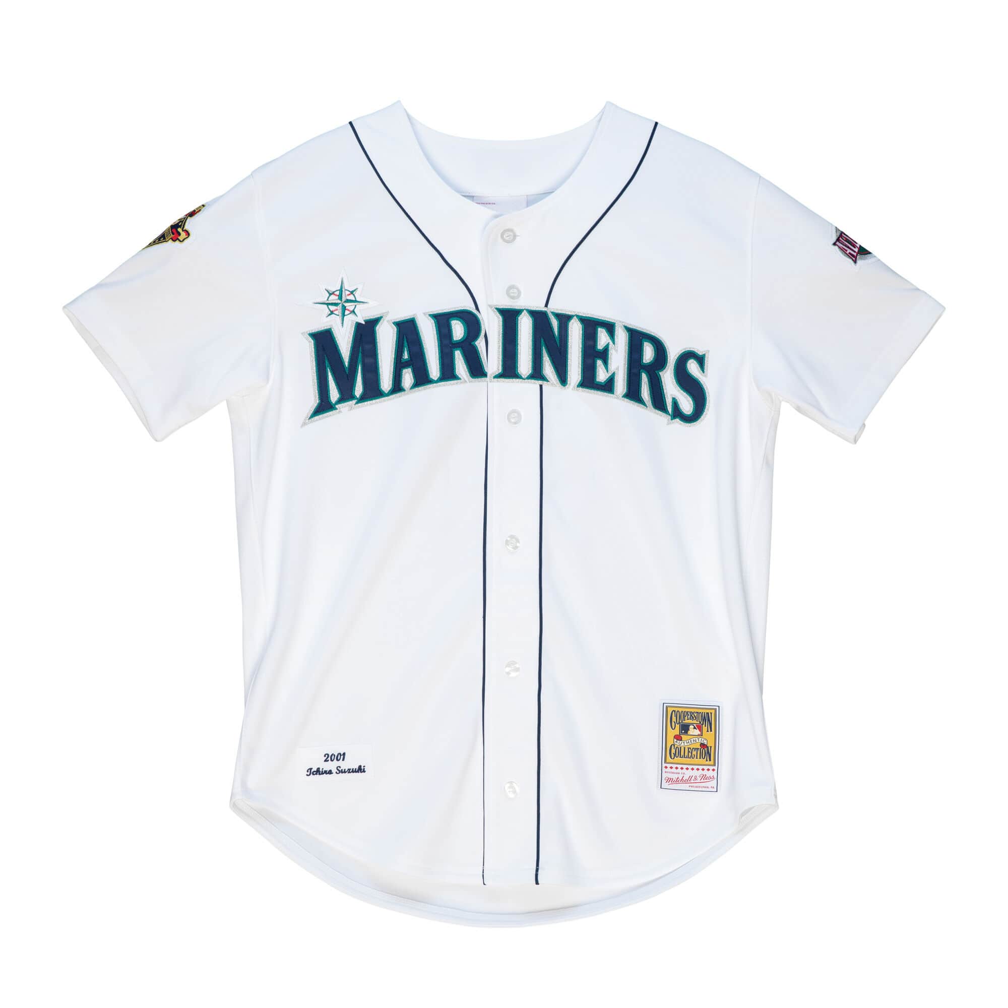 MITCHELL & NESS MLB WHITE JERSEY SEATTLE MARINERS 2001 ICHIRO SUZUKI