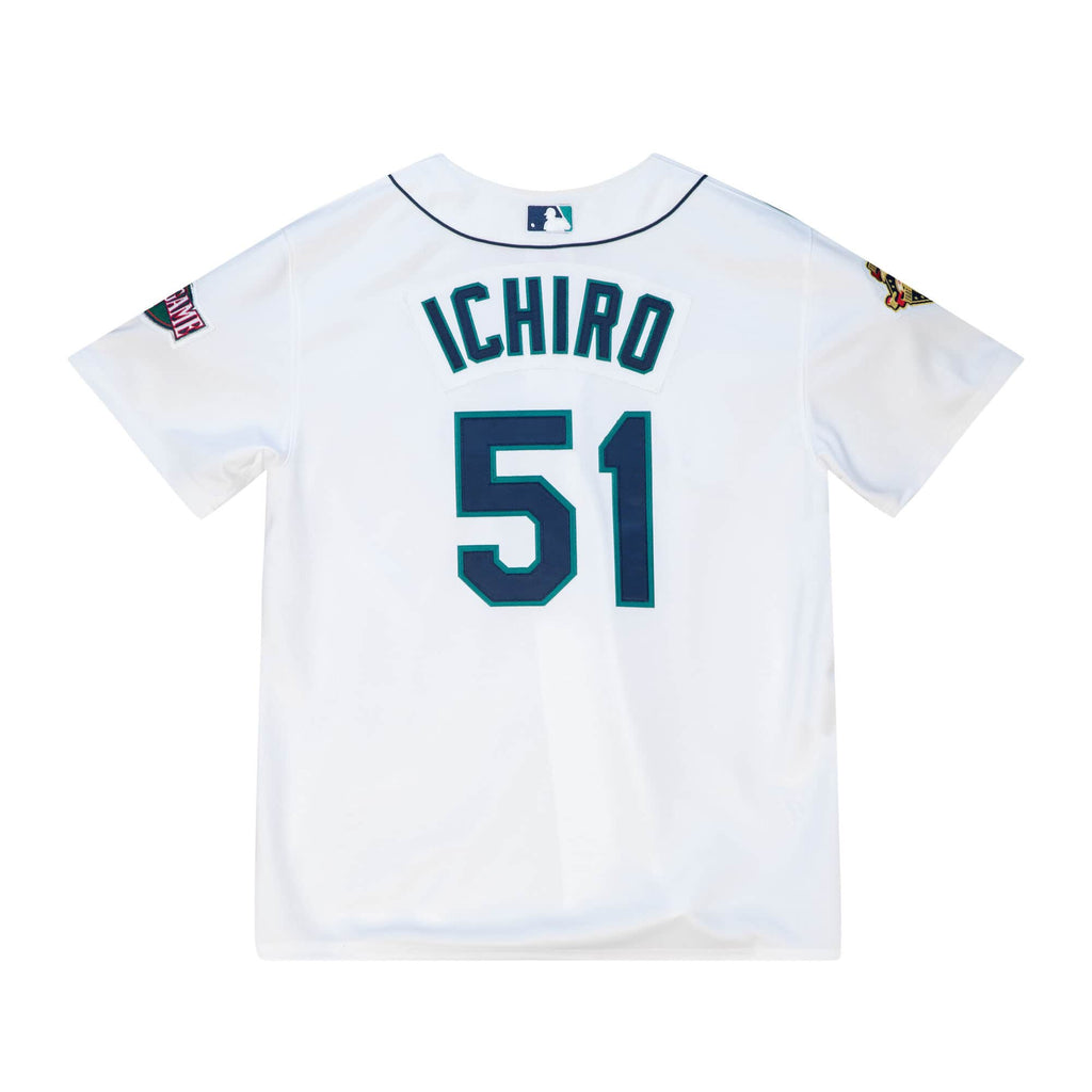 MITCHELL & NESS MLB WHITE JERSEY SEATTLE MARINERS 2001 ICHIRO SUZUKI