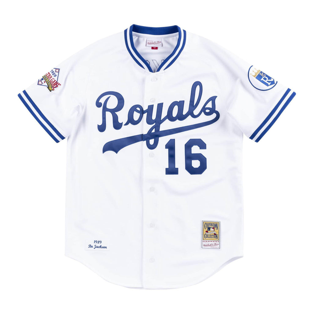[AJY1GS18016-KCRWHIT89BJA] Mens Mitchell & Ness MLB Home Jersey Kansas City Royals 89 Bo Jackson - sneakAR