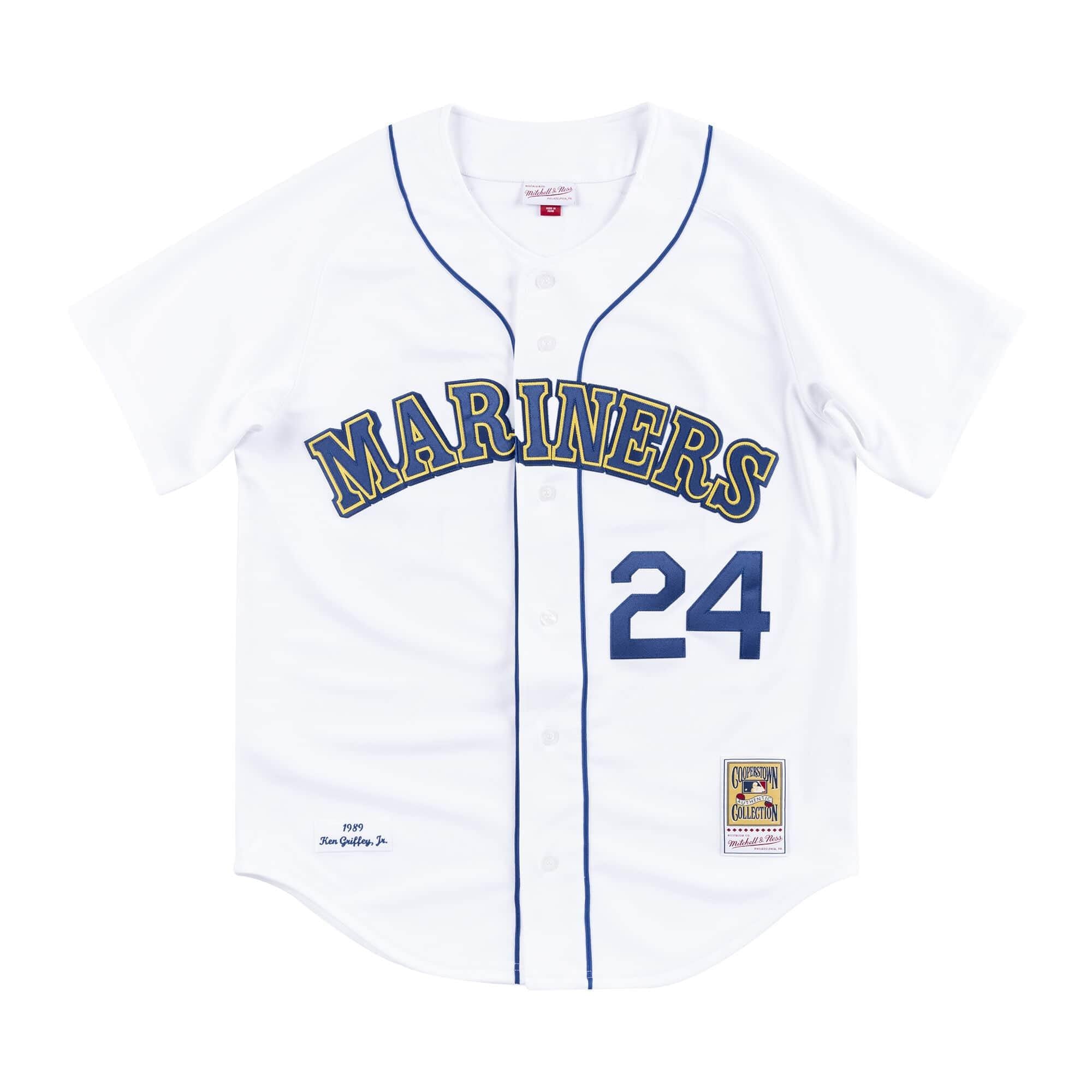 [AJY1GS18027-SMAWHIT89KGJ] Mens Mitchell & Ness MLB Home Jersey Mariners 89 Ken Griffey Jr - sneakAR