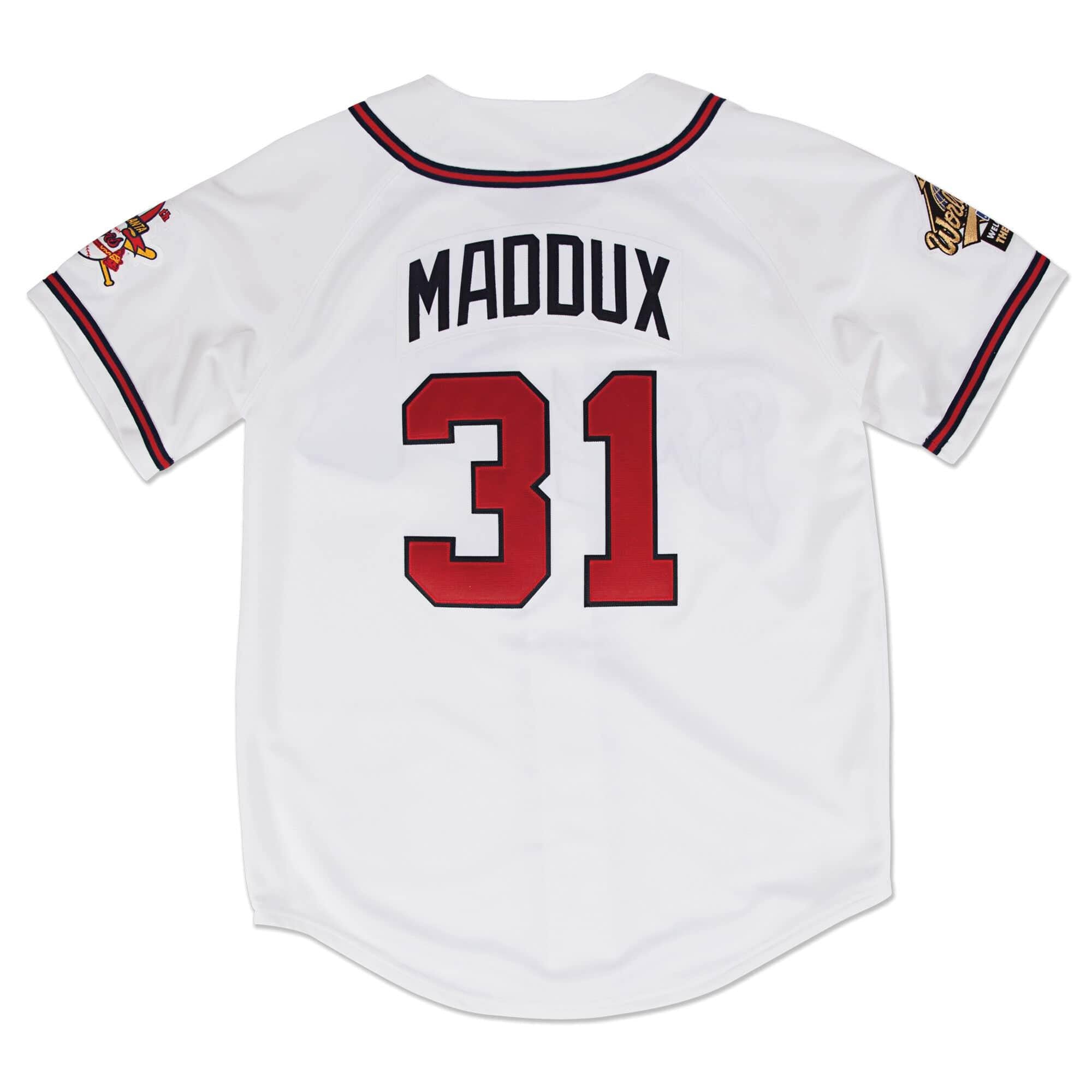 [AJY1GS18404-ABRWHIT95GMA] Mens Mitchell & Ness MLB Home Jersey Atlanta Braves 95 Greg Maddux - sneakAR