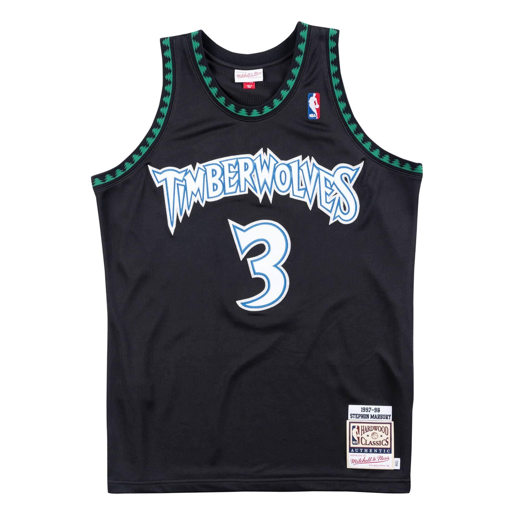 Mens Mitchell & Ness NBA Authentic Jersey 1997 Timberwolves Stephon Marbury - sneakAR