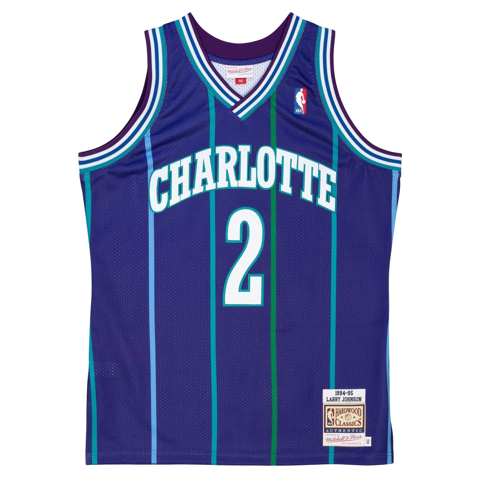 MITCHELL & NESS NBA AUTHENTIC ALTERNATE JERSEY CHARLOTTE HORNETS 94 LARRY JOHNSON