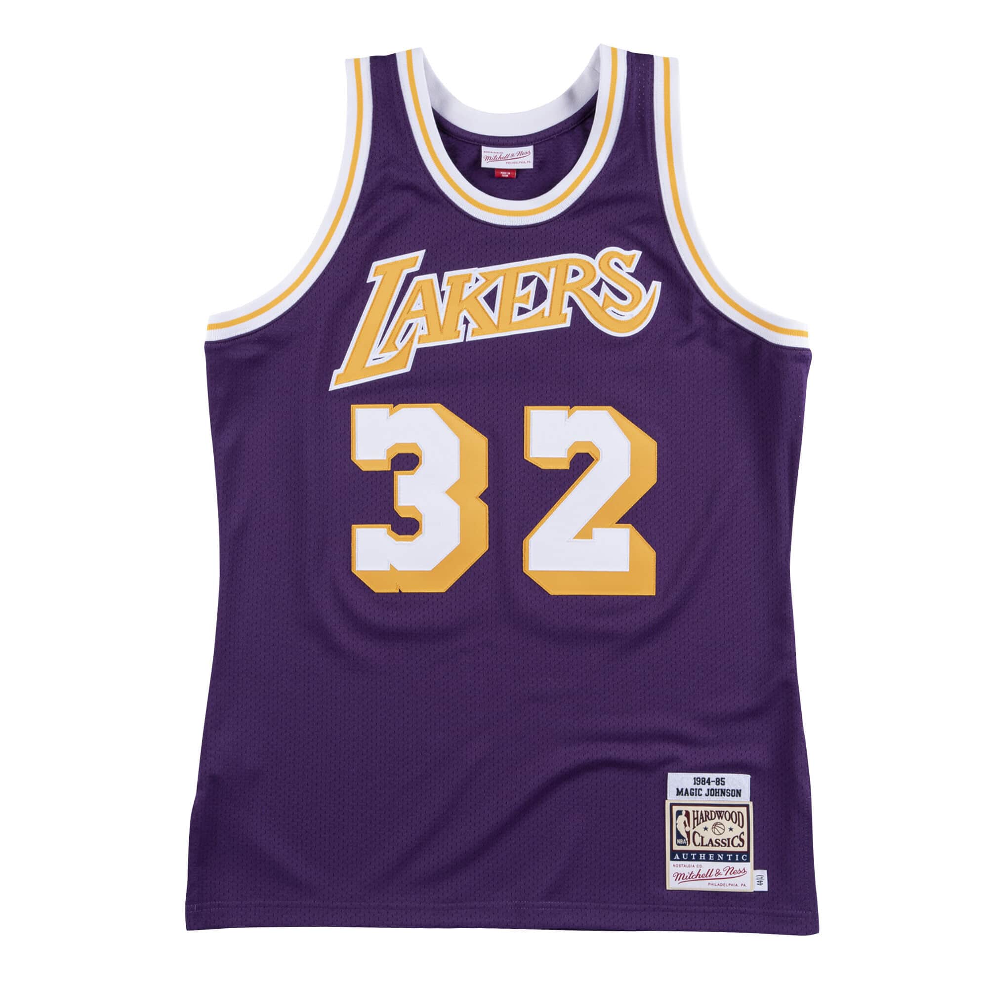 MITCHELL & NESS NBA AUTHENTIC ROAD JERSEY LA LAKERS 84 MAGIC JOHNSON
