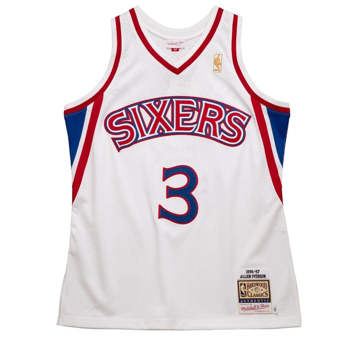 MITCHELL & NESS NBA AUTHENTIC HOME JERSEY PHILADELPHIA 76ERS 96 ALLEN IVERSON