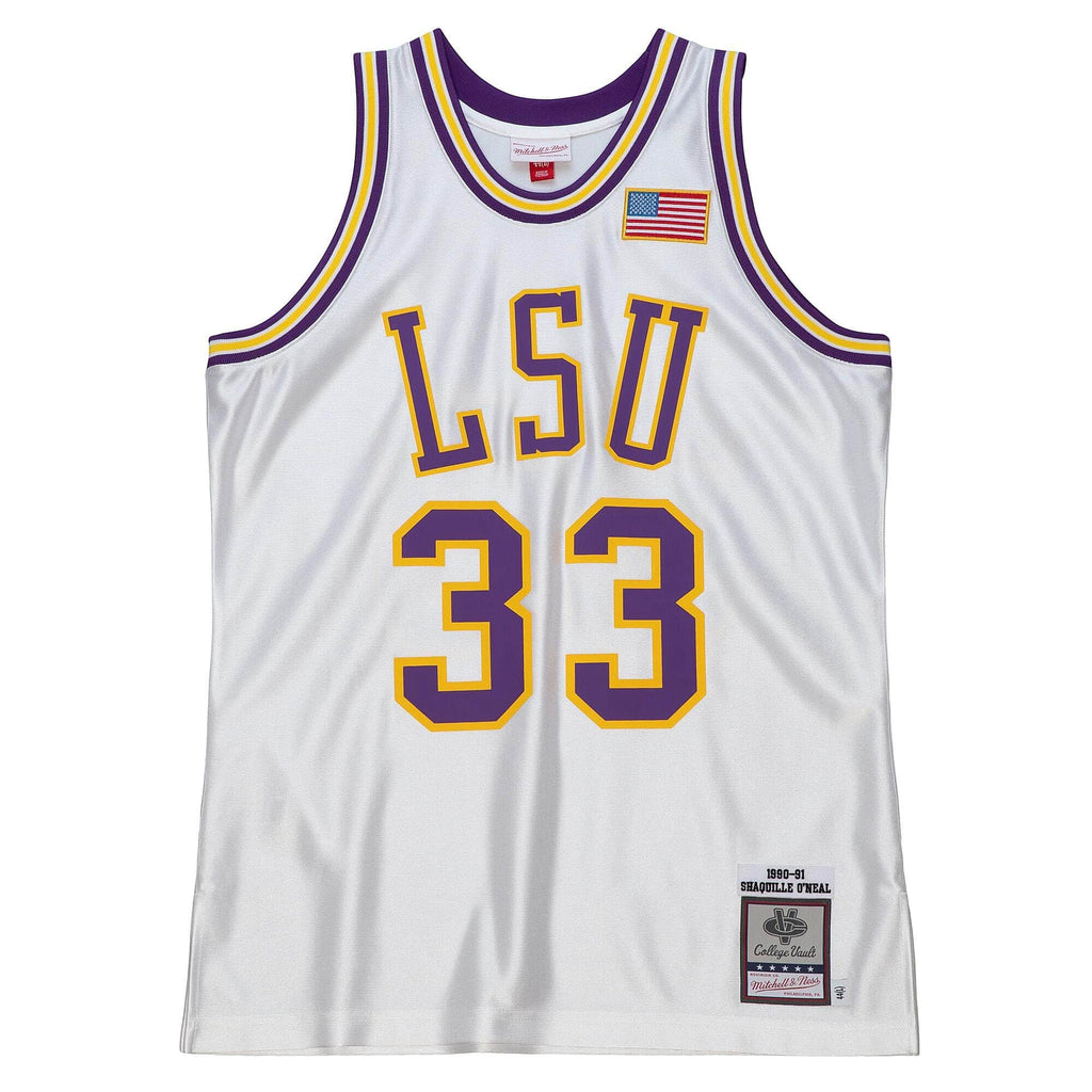 MITCHELL & NESS NCAA WHITE JERSEY LSU TIGERS 1990 SHAQUILLE O'NEAL