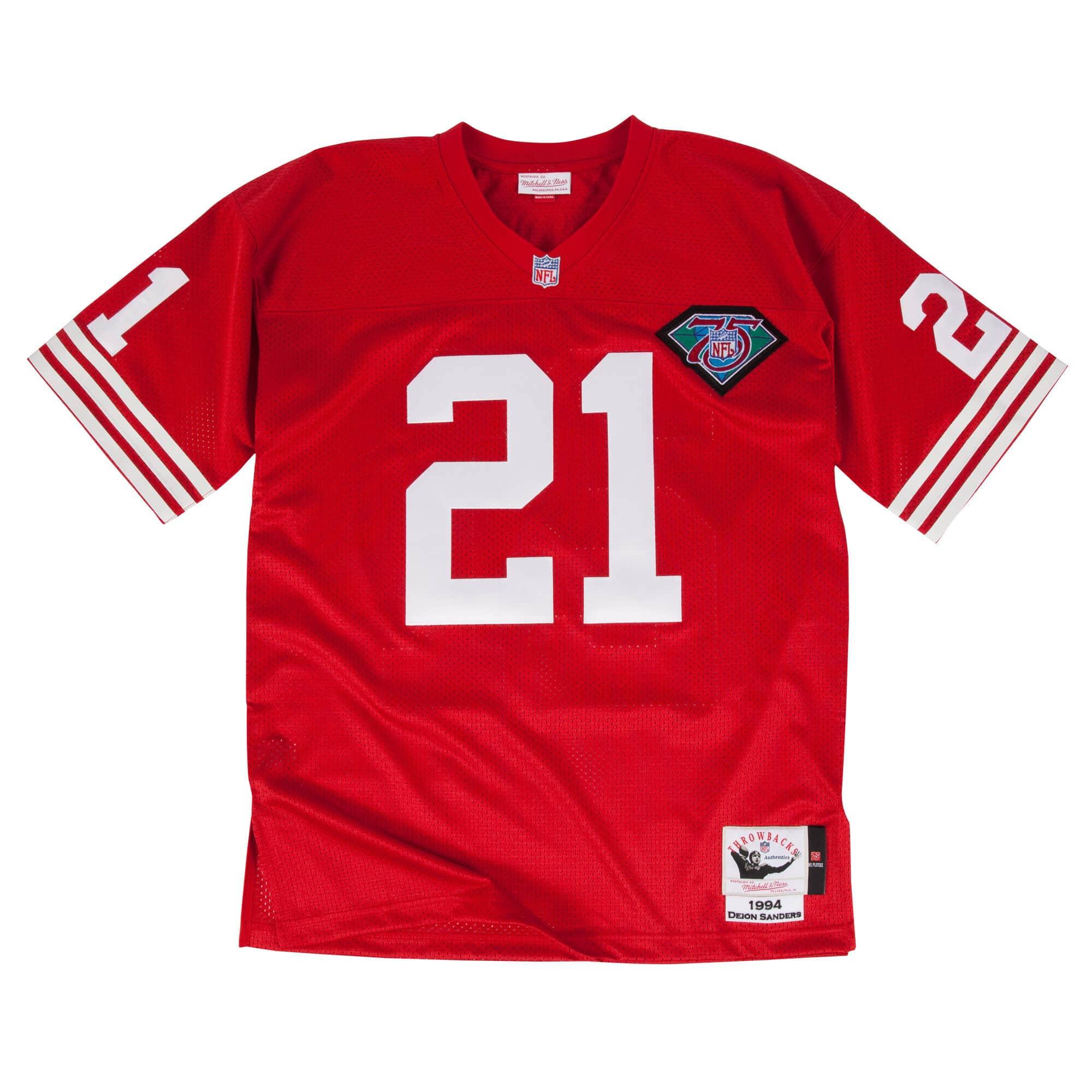 [AJY6CP18043-SF4SCAR94DSA] Mens Mitchell & Ness NFL Authentic Jersey San Francisco 49ers 1994 Deion Sanders - sneakAR