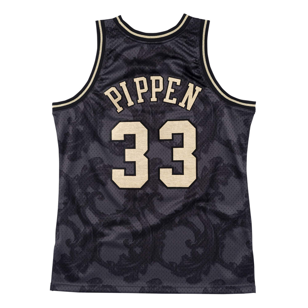Mens Mitchell & Ness NBA Gold Toile Swingman Jersey 1997 Chicago Bulls Pippen