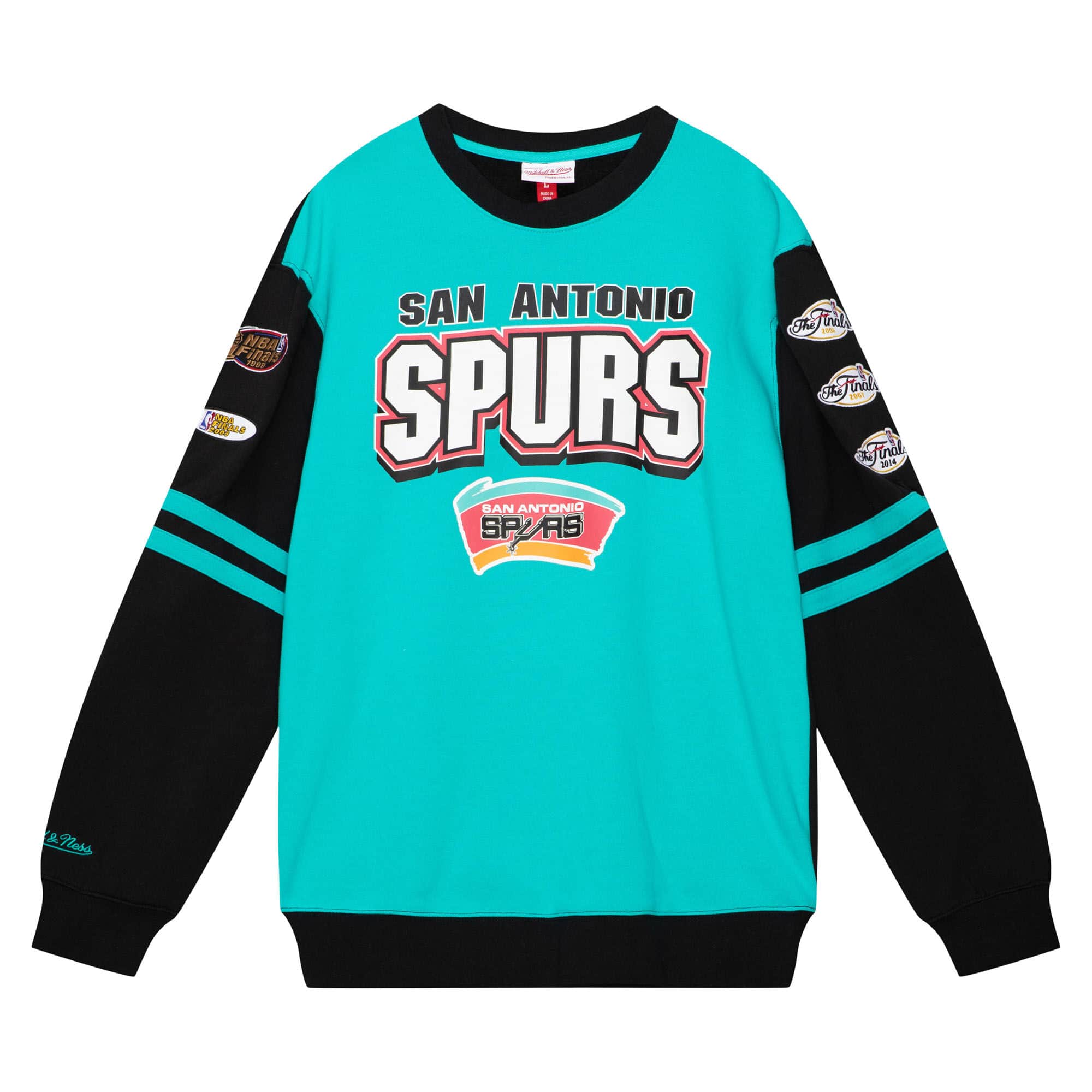 MITCHELL & NESS NBA ALL OVER CREW 2.0 SAN ANTONIO SPURS
