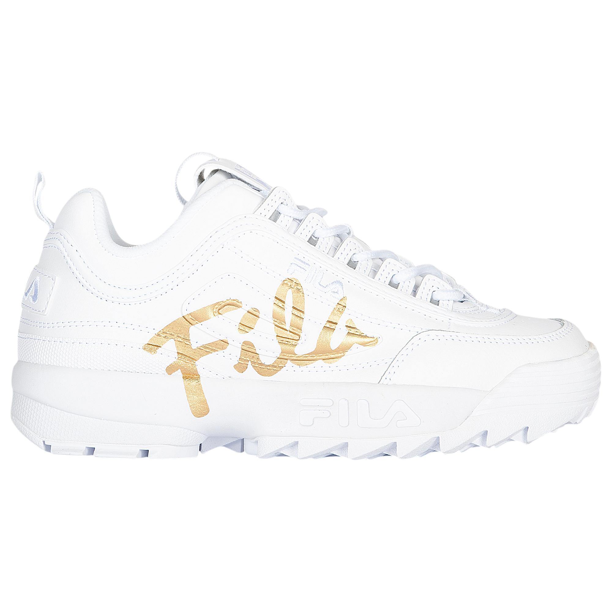 [5FM00403-141] Womens Fila Disruptor II Script - sneakAR
