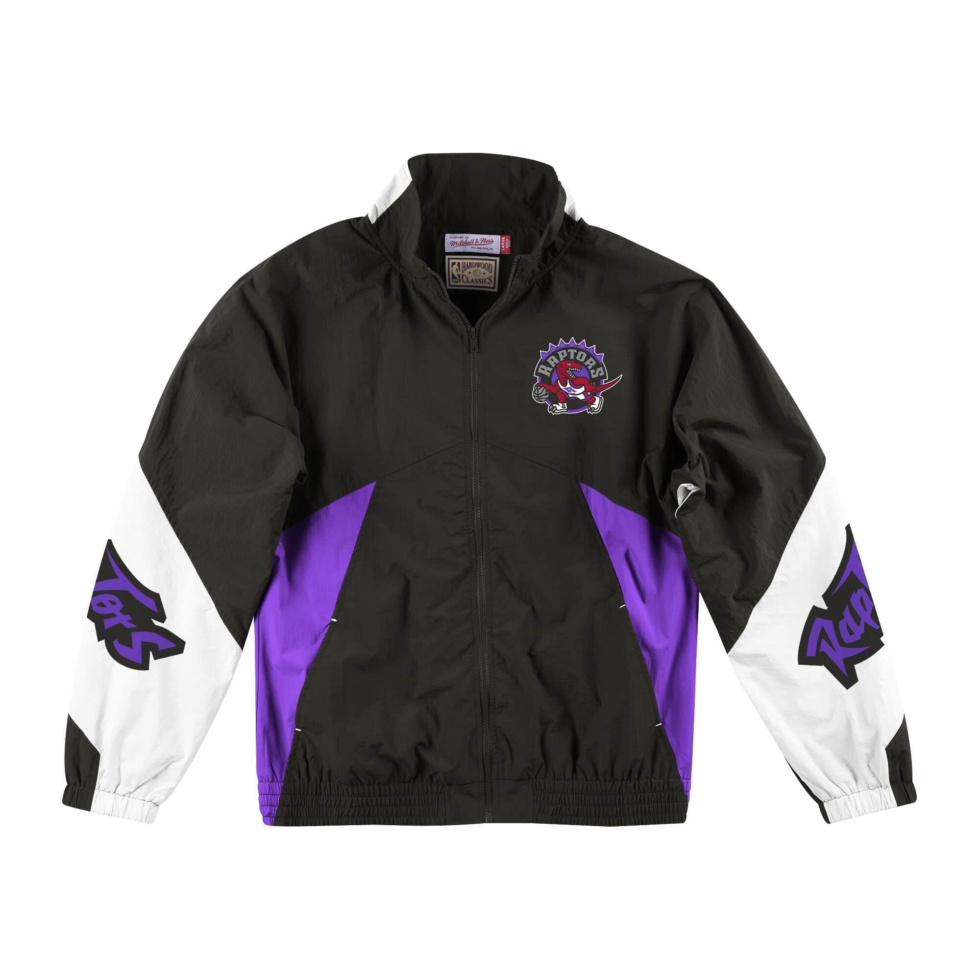 [FLZPMG18039-TRABLCK] Mens Mitchell & Ness NBA Midseason Windbreaker 2.0 Toronto Raptors - sneakAR