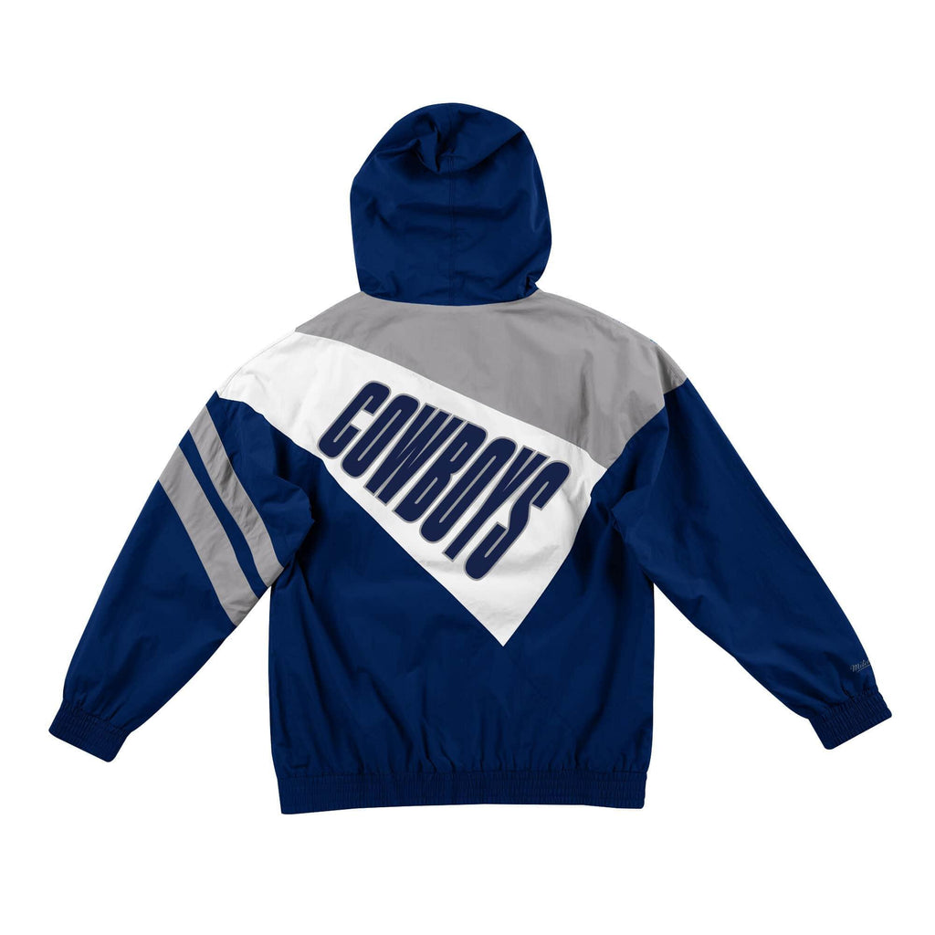 [FLZPMG18043-DCONAVY] Mens Mitchell & Ness NFL Asymmetrical Blocked Jacket Dallas Cowboys - sneakAR