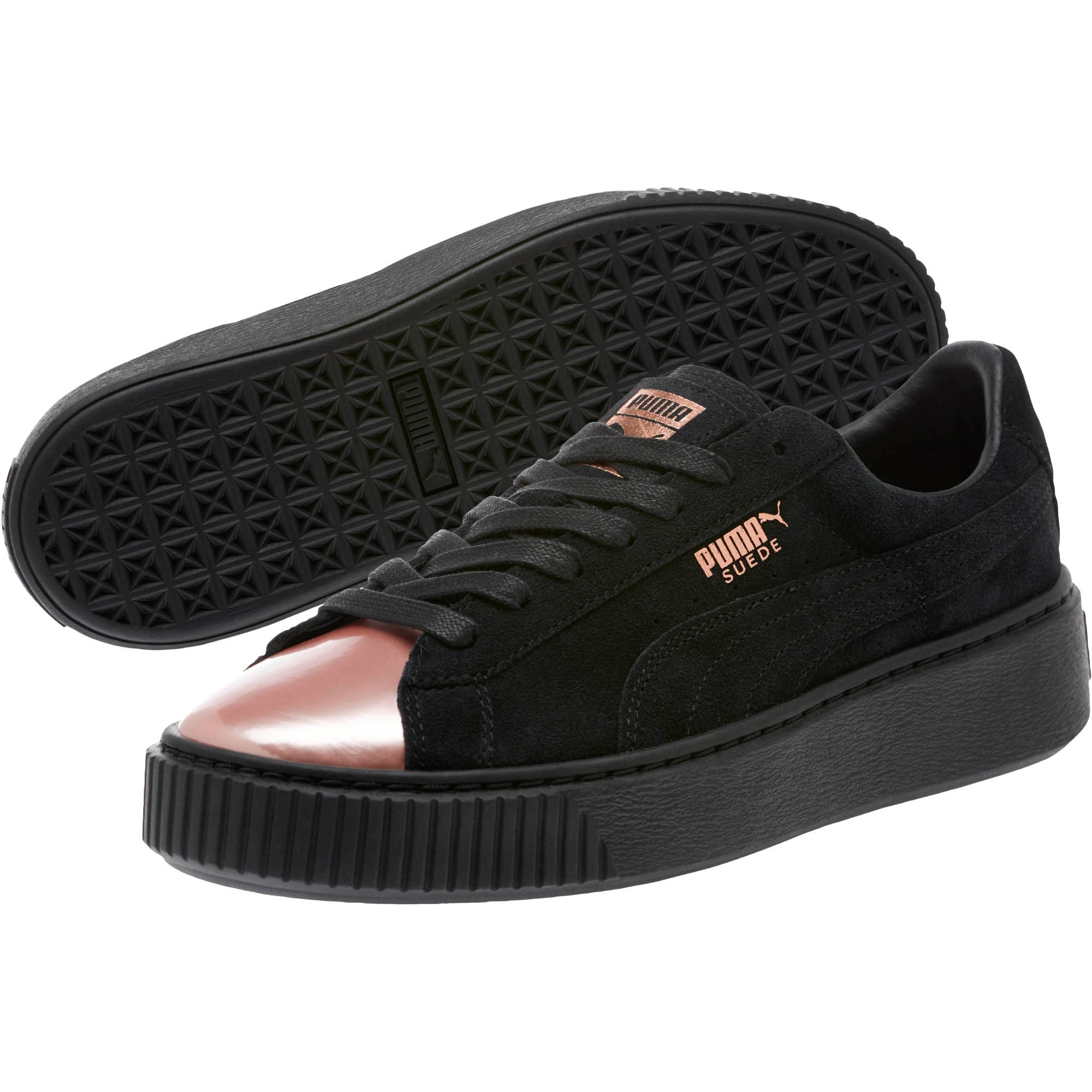 [366382-01] Womens Puma Suede Platform Rose Gold