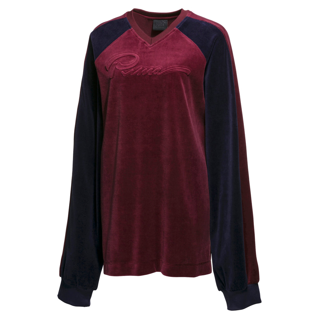 [575859-01] Womens Puma x Fenty by Rihanna Velour O/S V-Neck Pullover