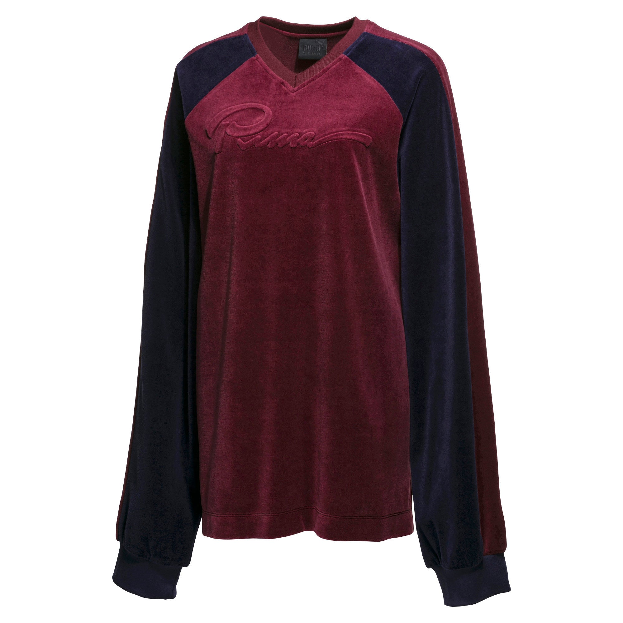 [575859-01] Womens Puma x Fenty by Rihanna Velour O/S V-Neck Pullover