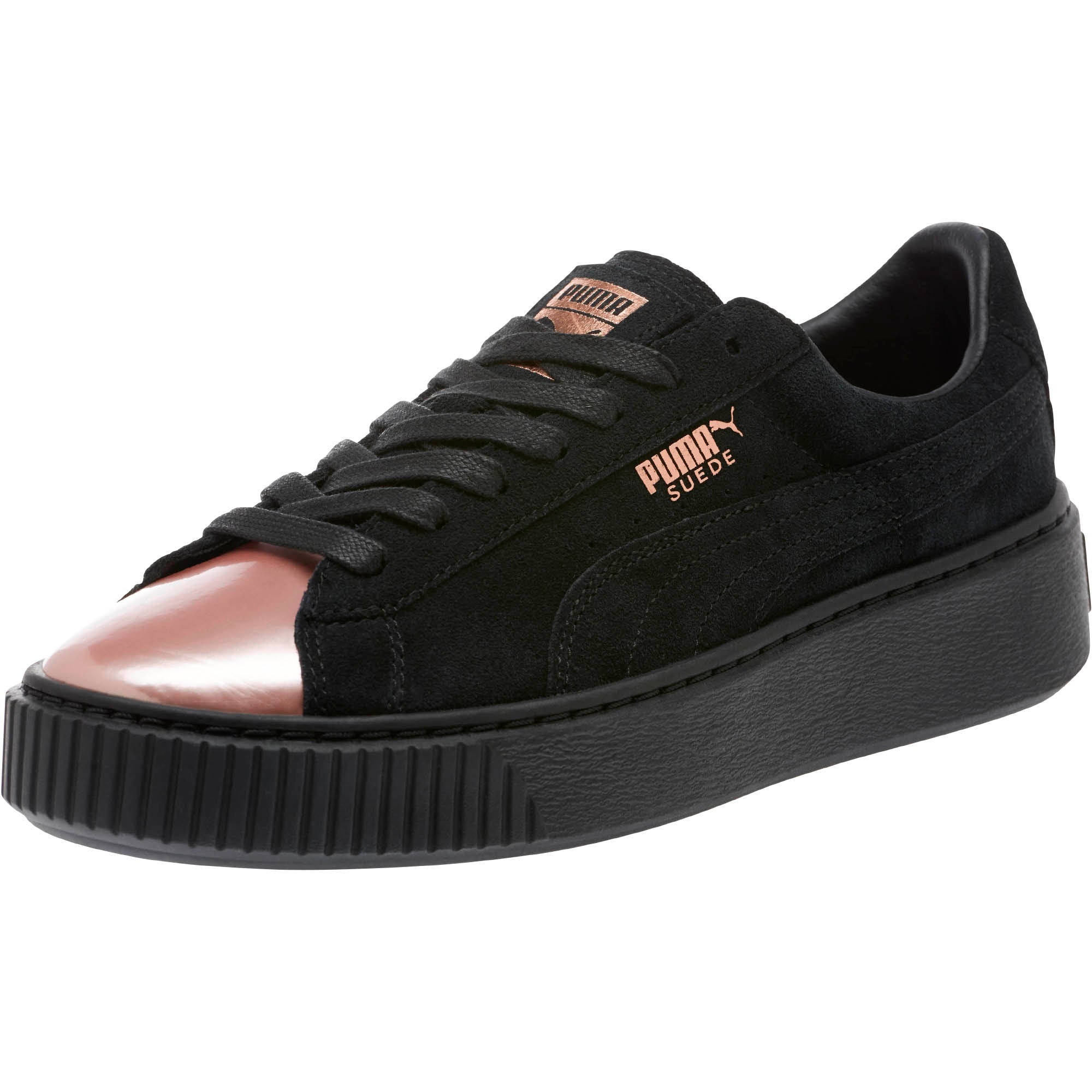 [366382-01] Womens Puma Suede Platform Rose Gold