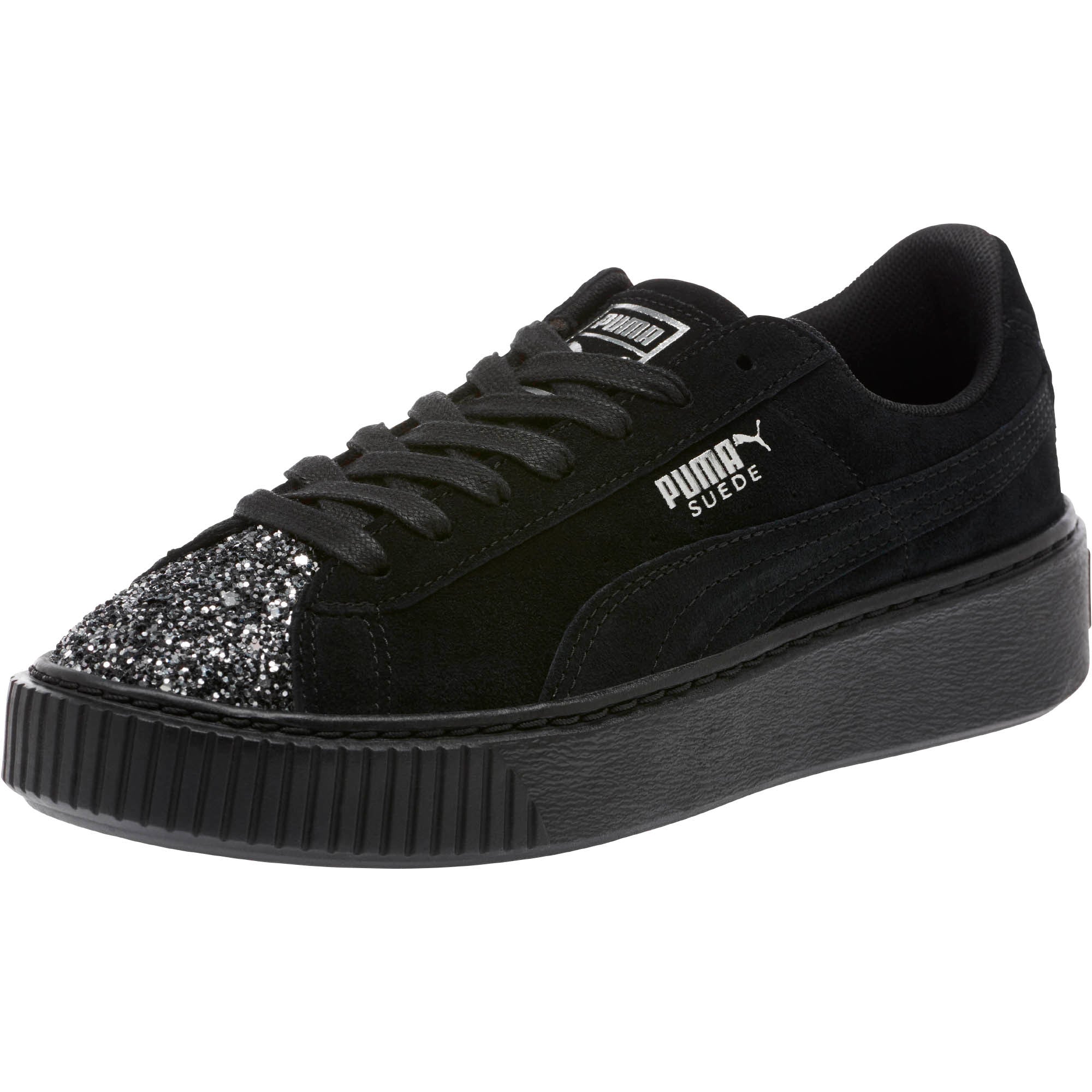 [365866-01] Womens Suede Platform Crushed Gem